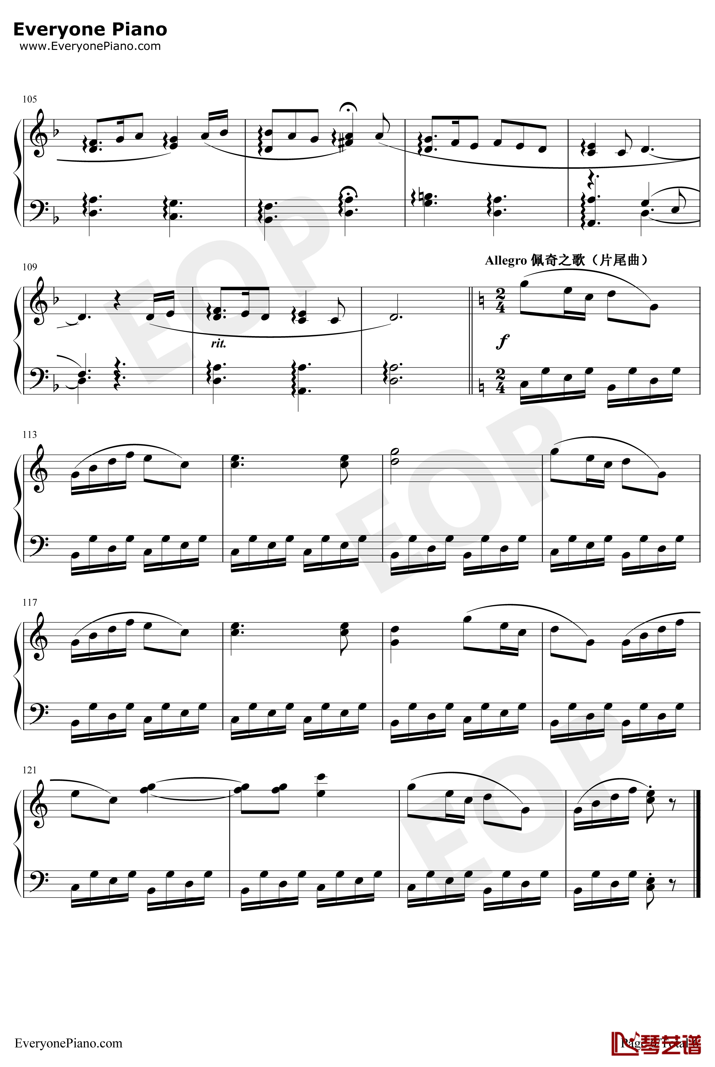 小猪佩奇背景音乐钢琴谱-JulianNott-小猪佩奇背景音乐6