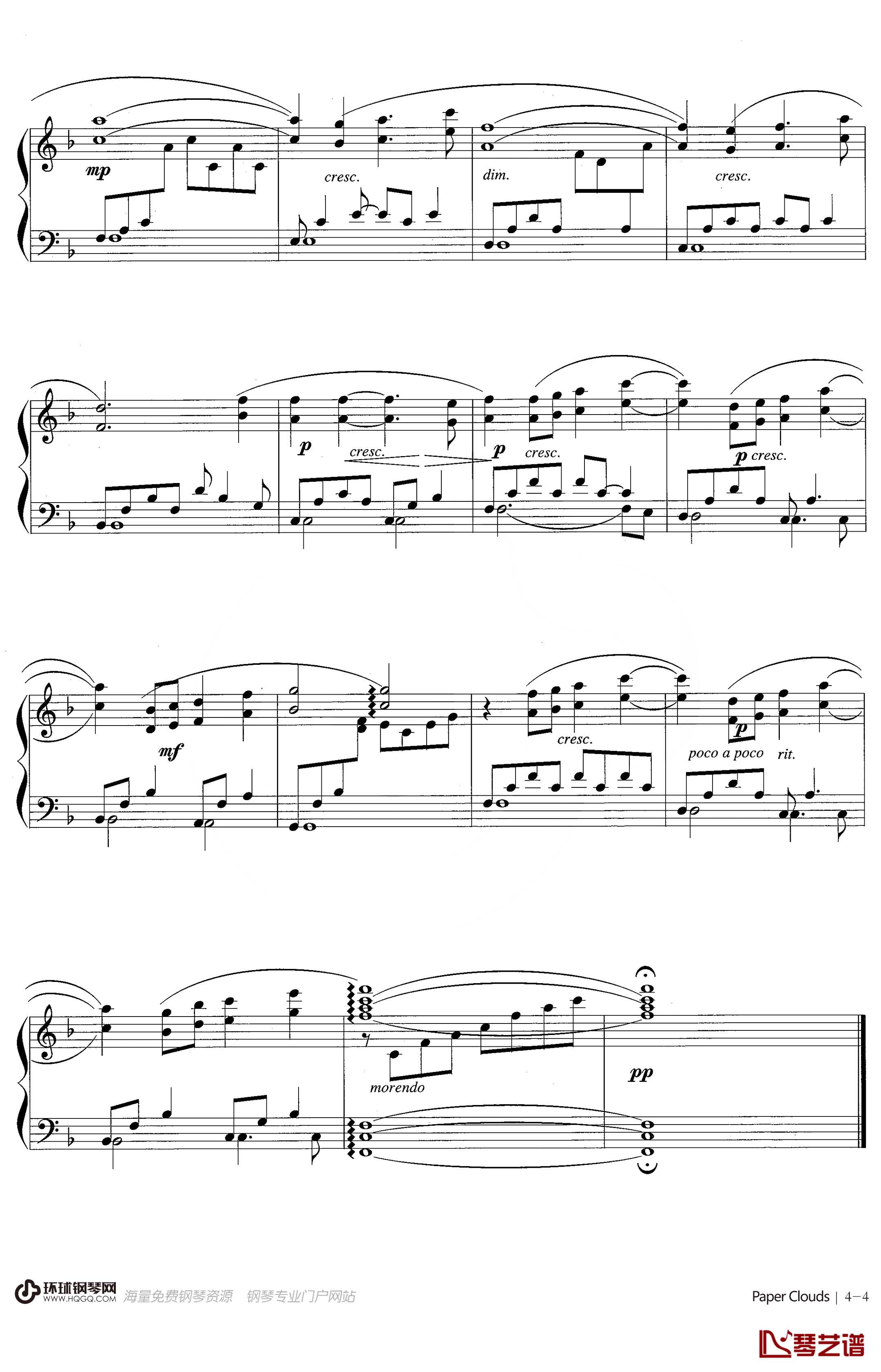 Paper Clouds钢琴谱 Kevin Kern4