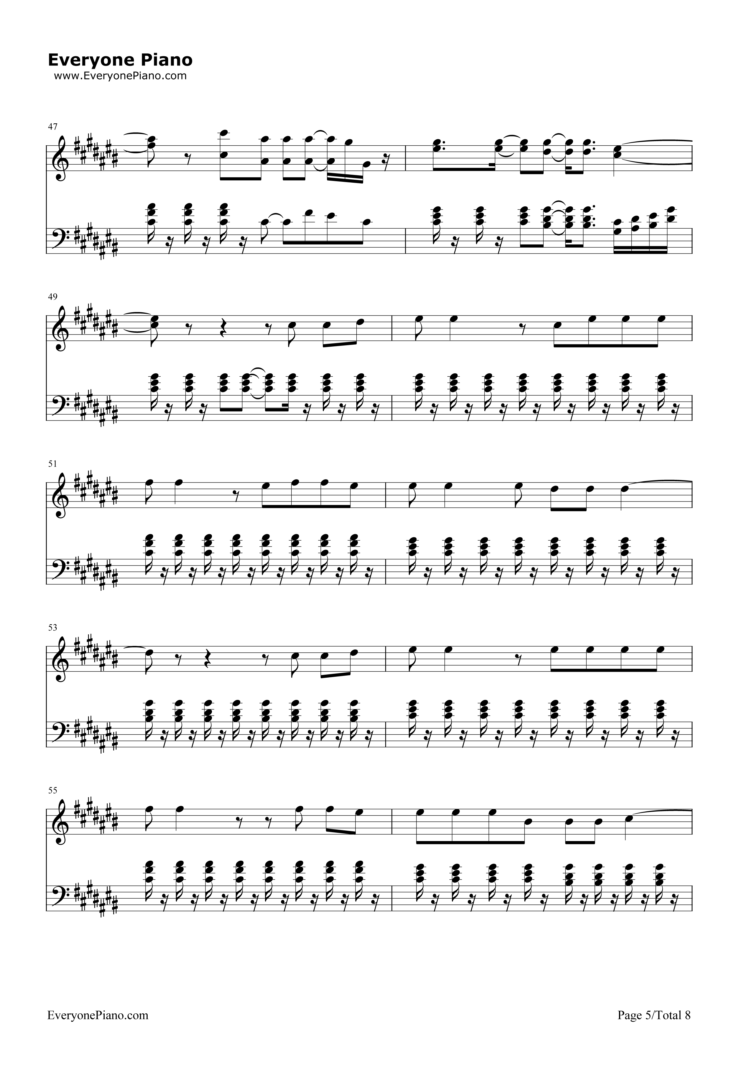 Try Everything钢琴谱-Shakira5