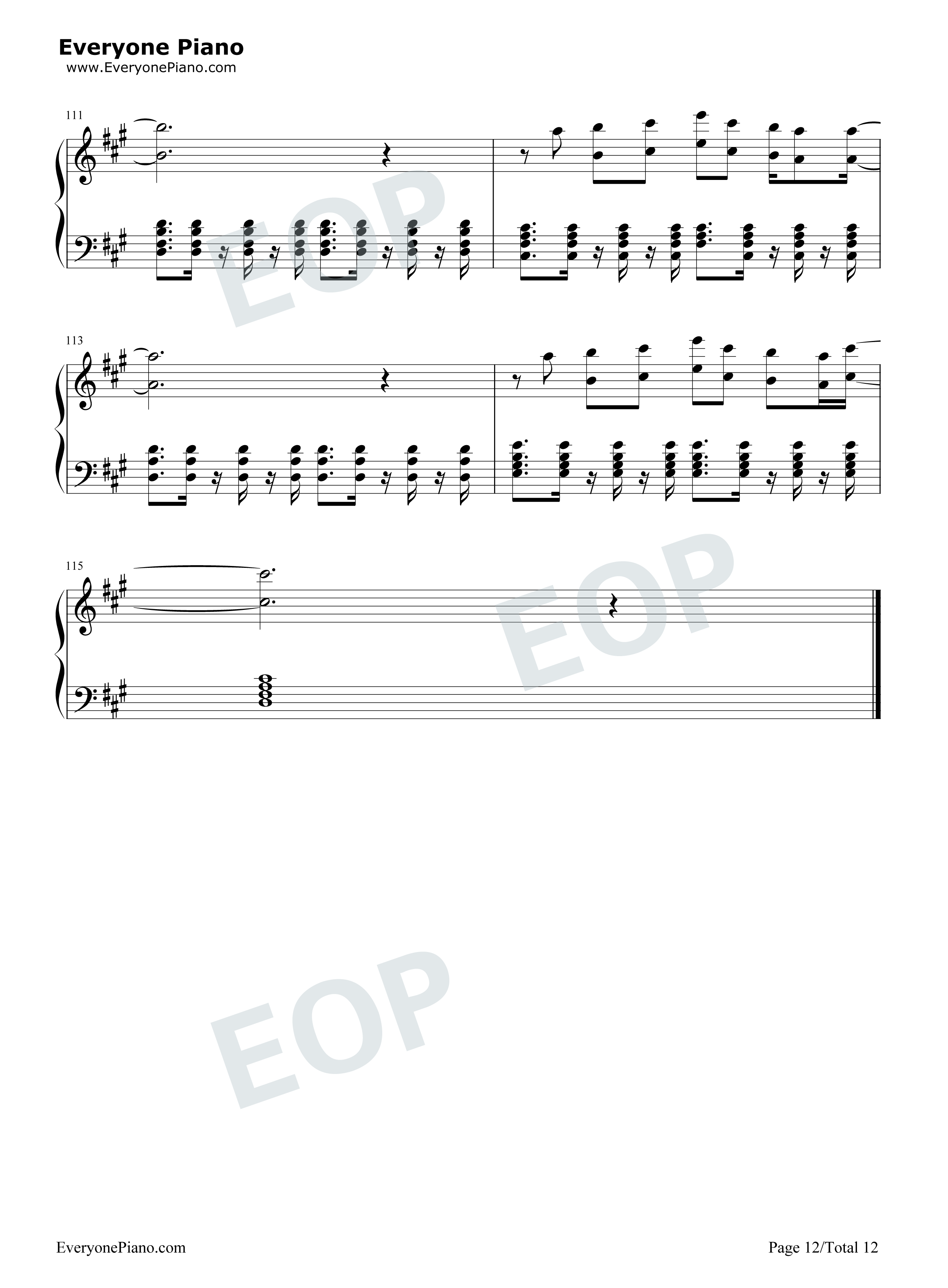 We Are One (Ole Ola)钢琴谱-Pitbull12