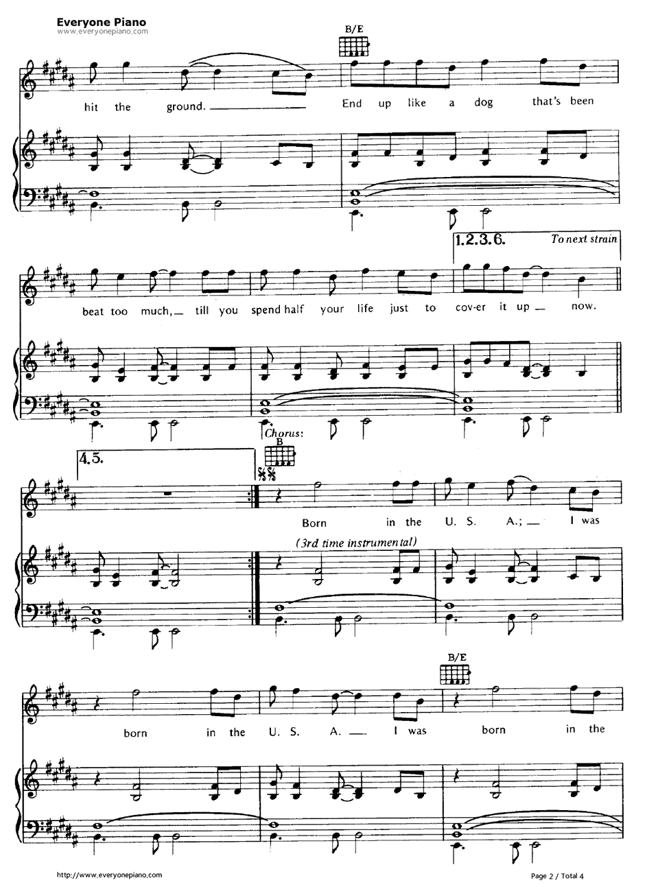 Bornin the U.S.A.钢琴谱-BruceSpringsteen布鲁斯·斯普林斯汀-BruceSpringsteen2