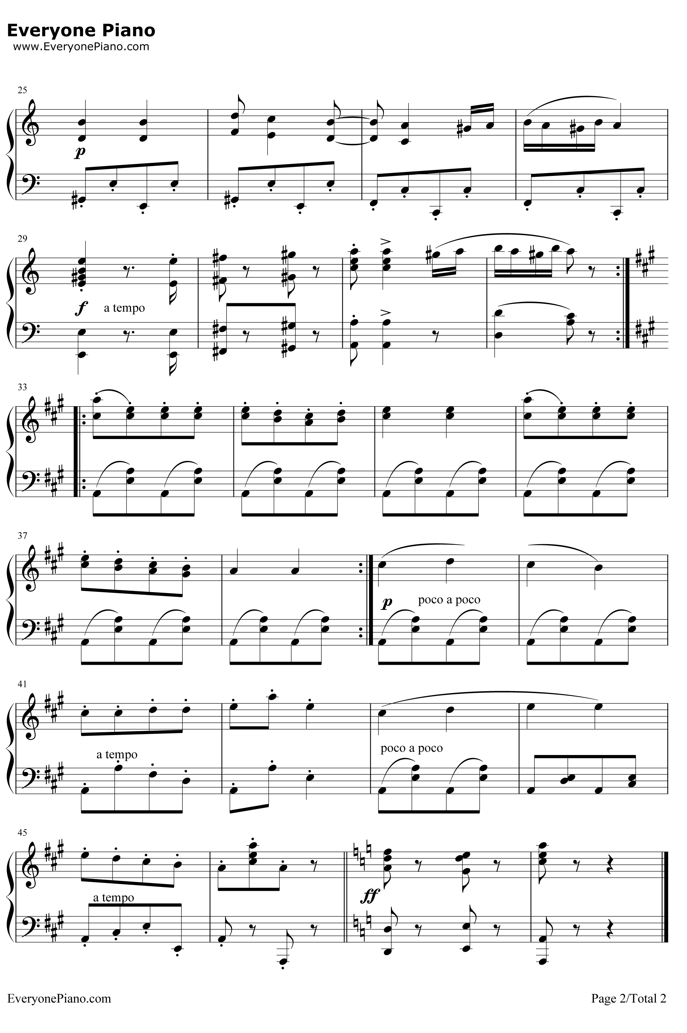 匈牙利舞曲第五号钢琴谱-约翰内斯•勃拉姆斯（JohannesBrahms）-JohannesBrahms2