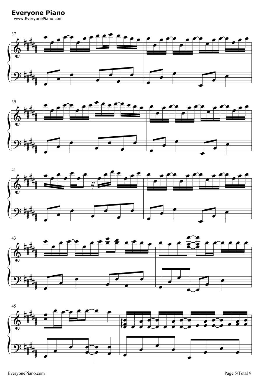 琴之翼钢琴谱-V.K克-Deemo背景音乐5