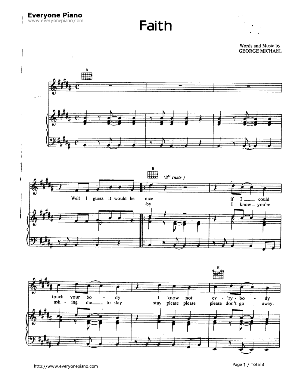 Faith钢琴谱-George Michael   乔治·迈克尔1