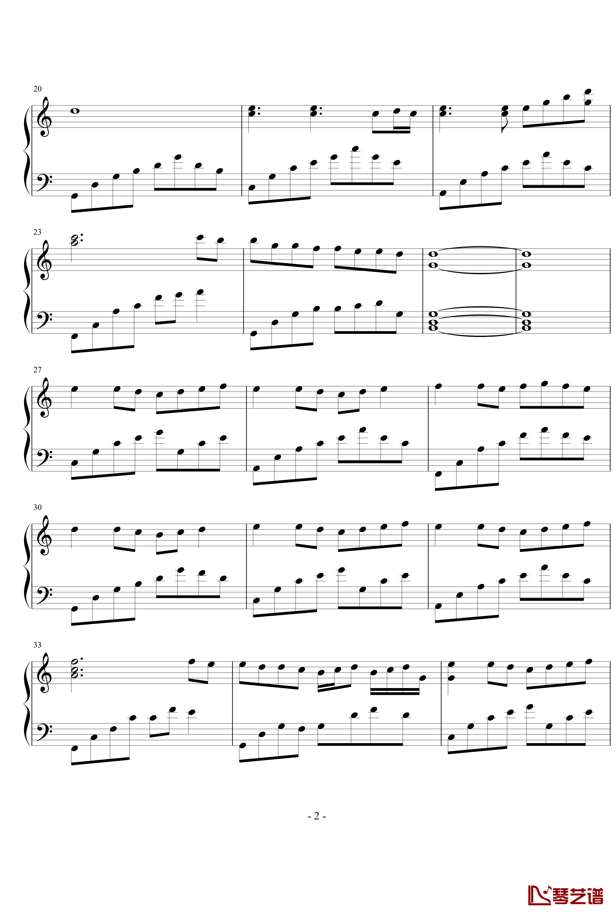悦韵钢琴谱忘却の音2