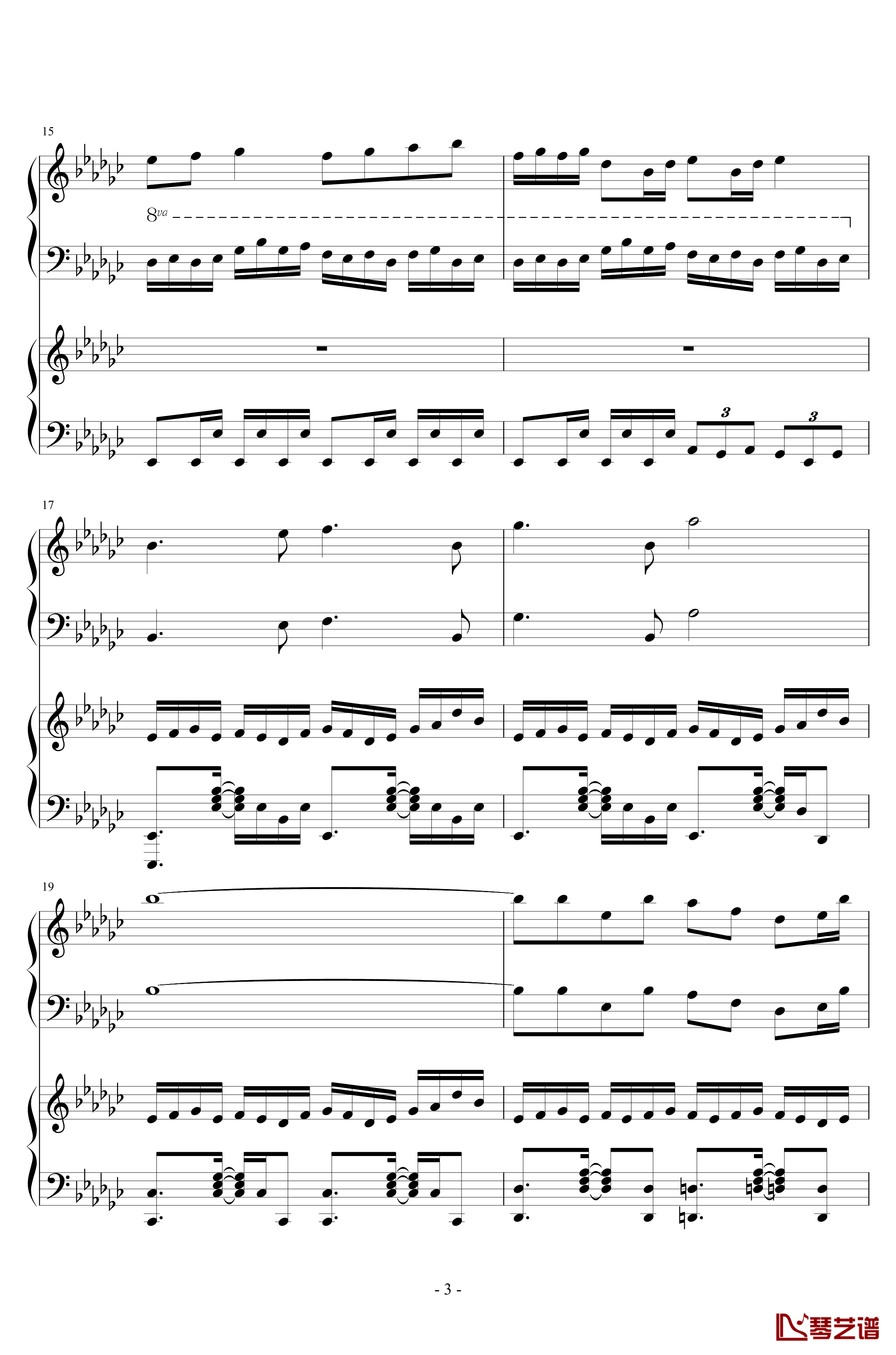 Bad apple!!×东方角色组曲钢琴谱-Piano.ver-东方project3