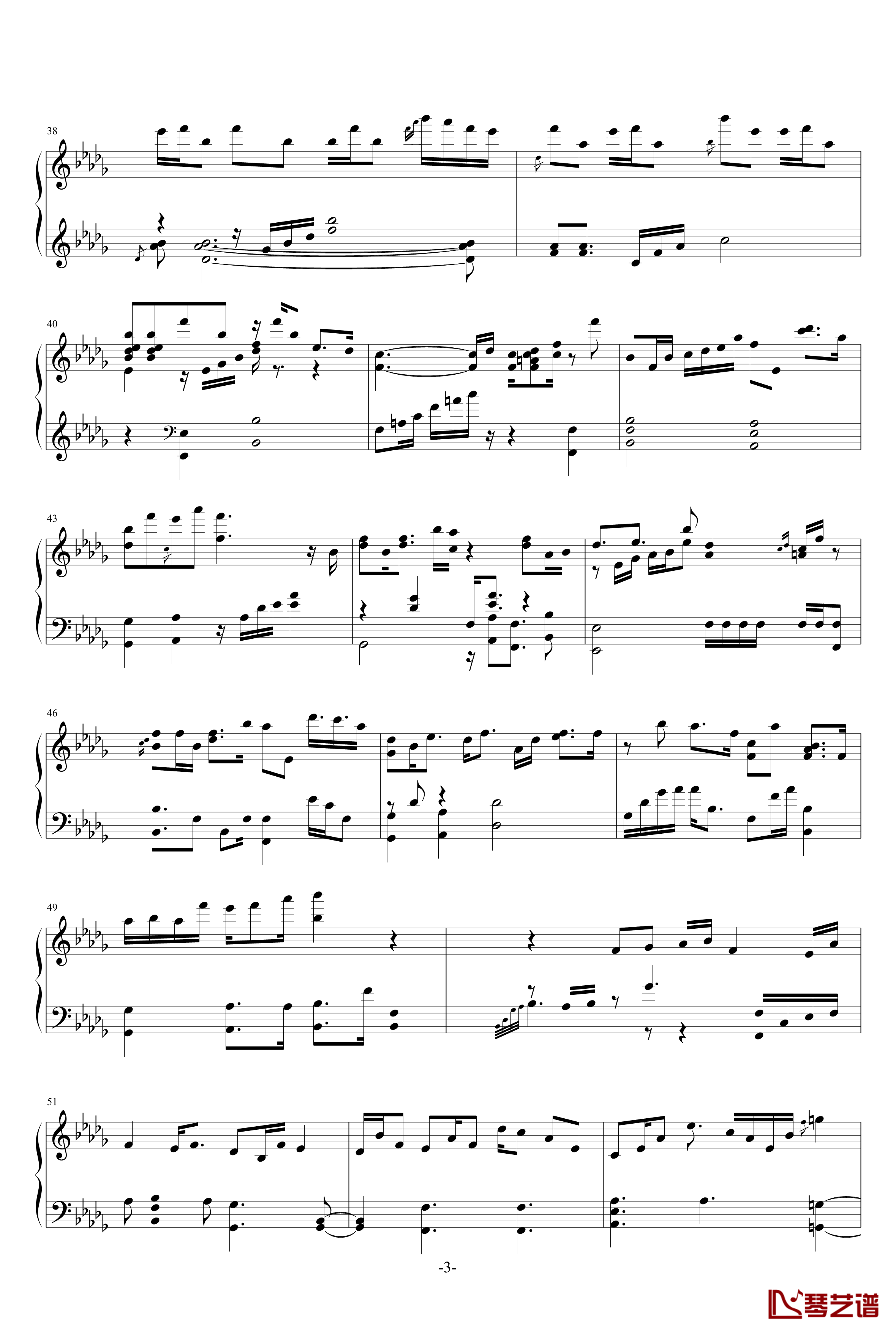 piano ver钢琴谱-上弦之月-千本樱3