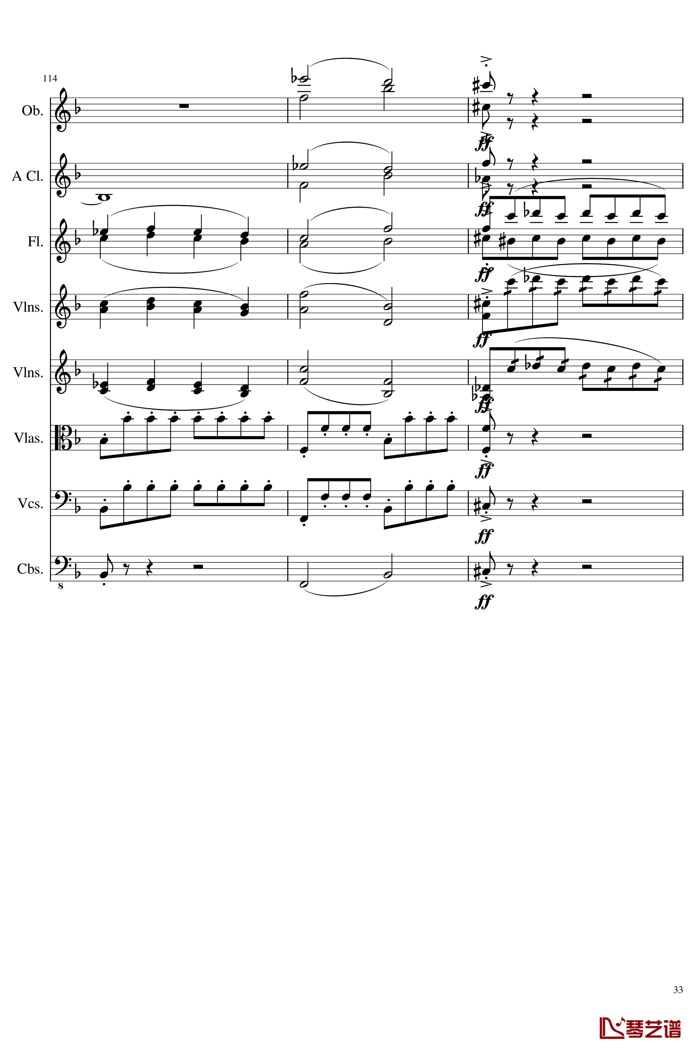 Sonata for strings,Oboes,Clinests and flutes, Op.84钢琴谱-一个球33