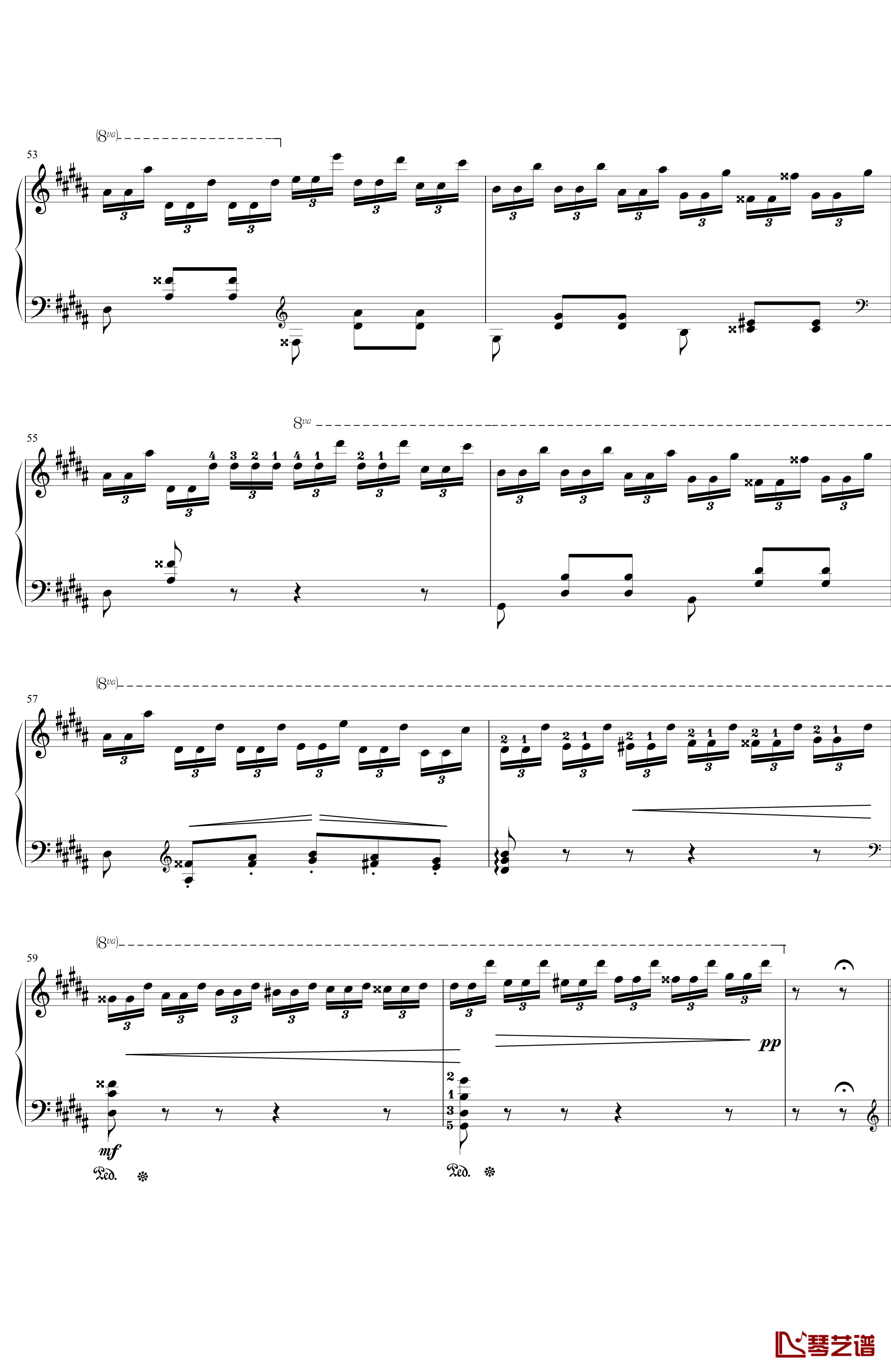 钟钢琴谱-帕格尼尼大练习曲III-李斯特5