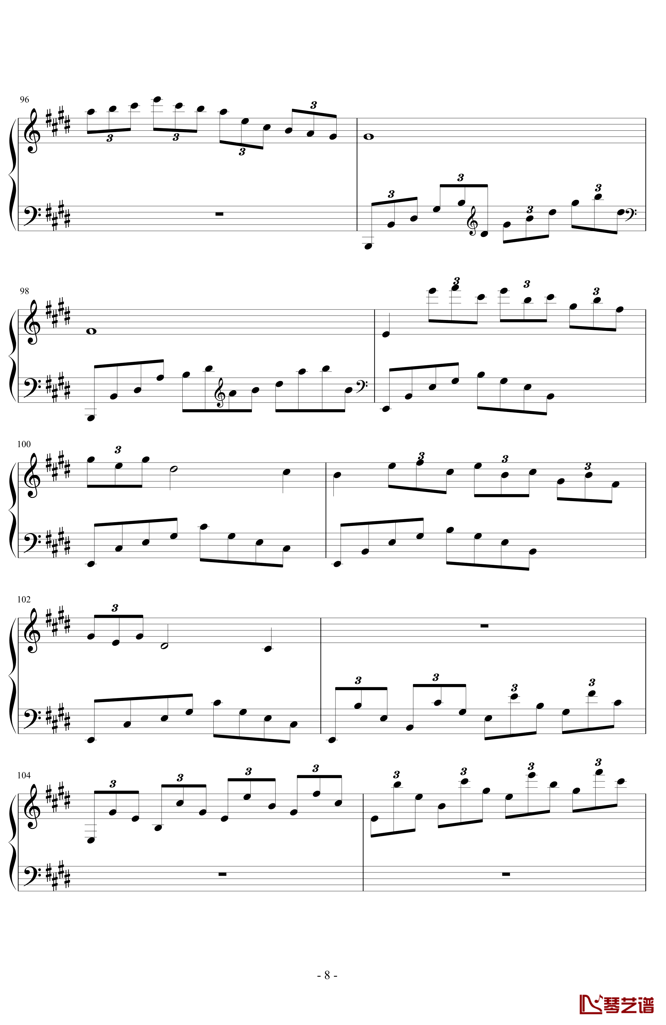 Arabesque钢琴谱-Claude Debussy8