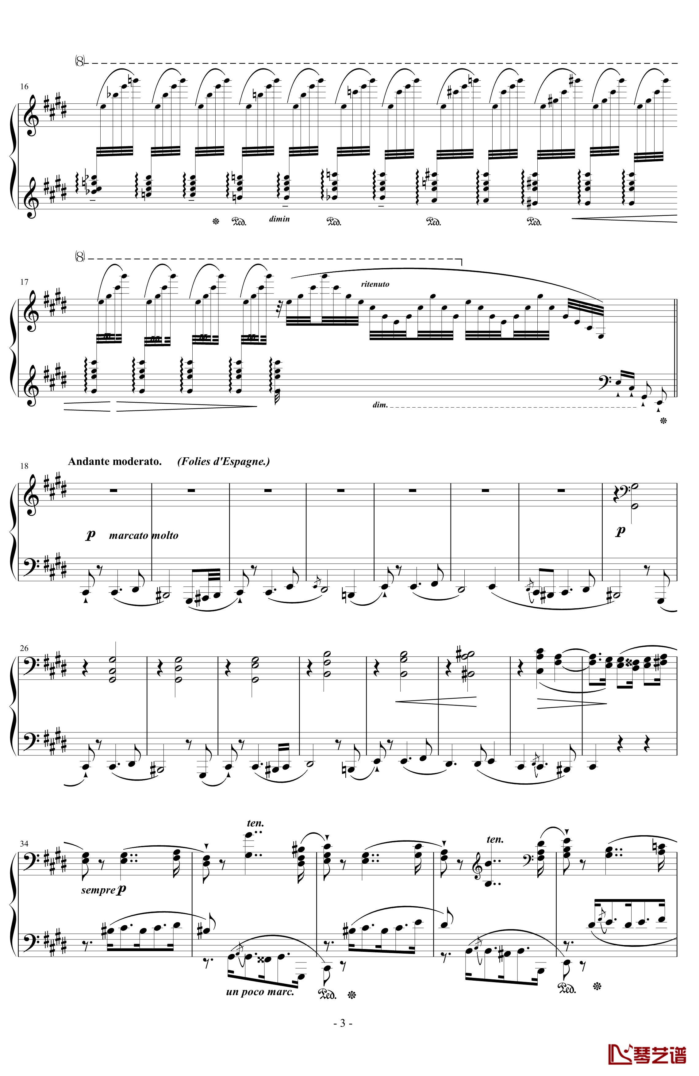 西班牙狂想曲钢琴谱-难度极高的炫技大作-李斯特3