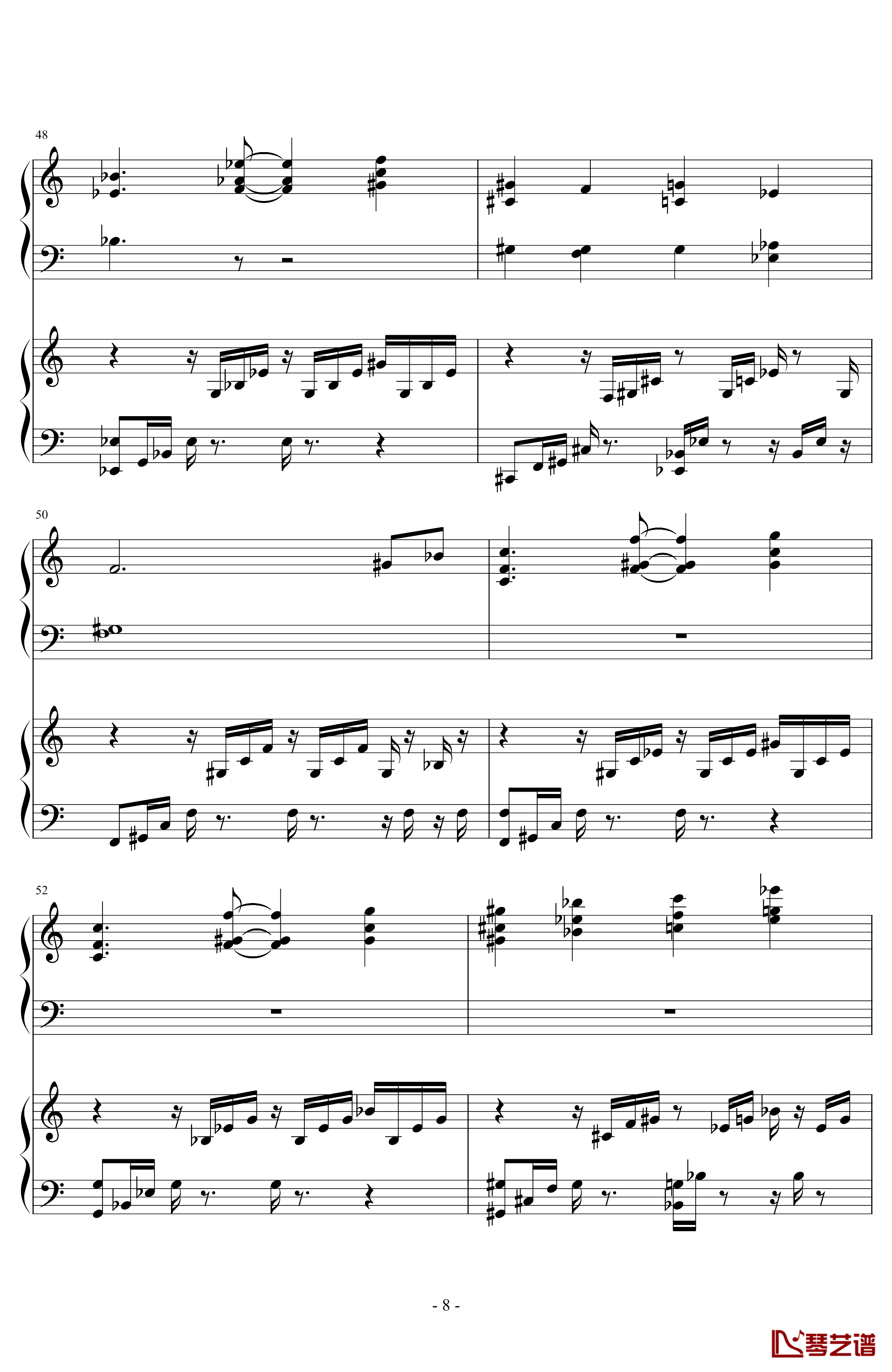 六年目的夜樱Memory Of Sakura钢琴谱-东方曲再编8