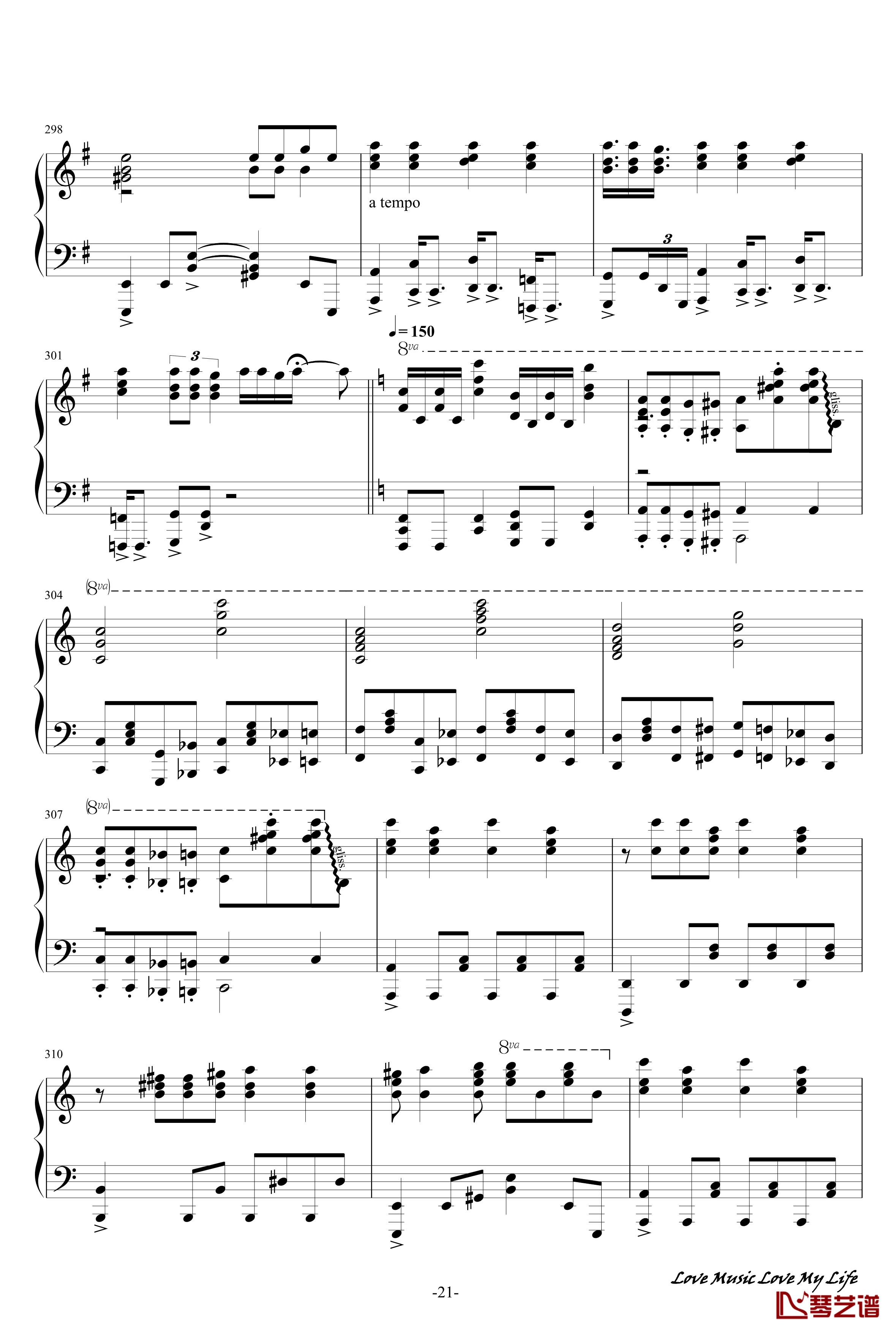 触手猴72首动漫名曲连弹钢琴谱-part 121