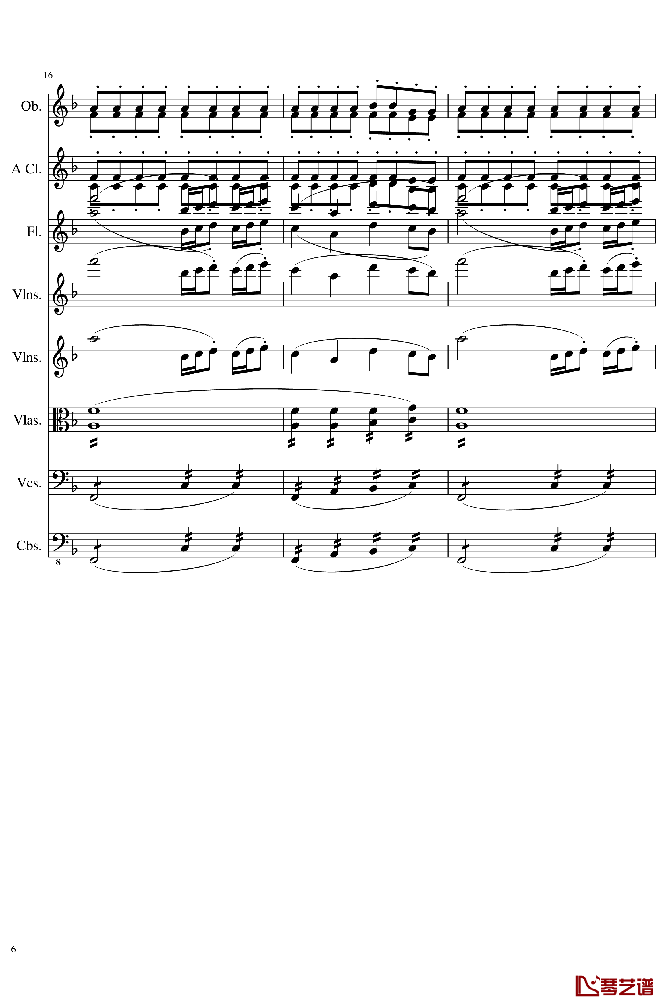Sonata for strings,Oboes,Clinests and flutes, Op.84钢琴谱-一个球6