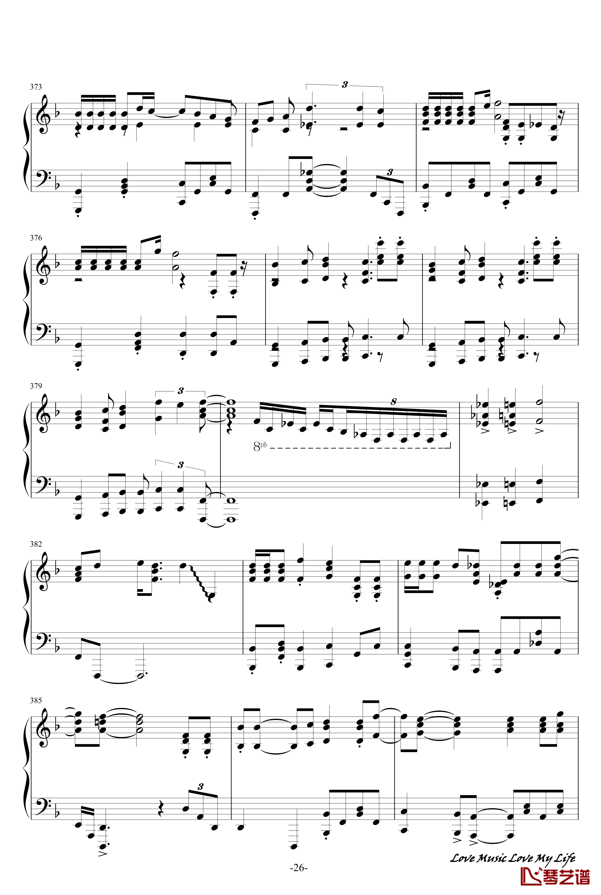 触手猴72首动漫名曲连弹钢琴谱-part 126