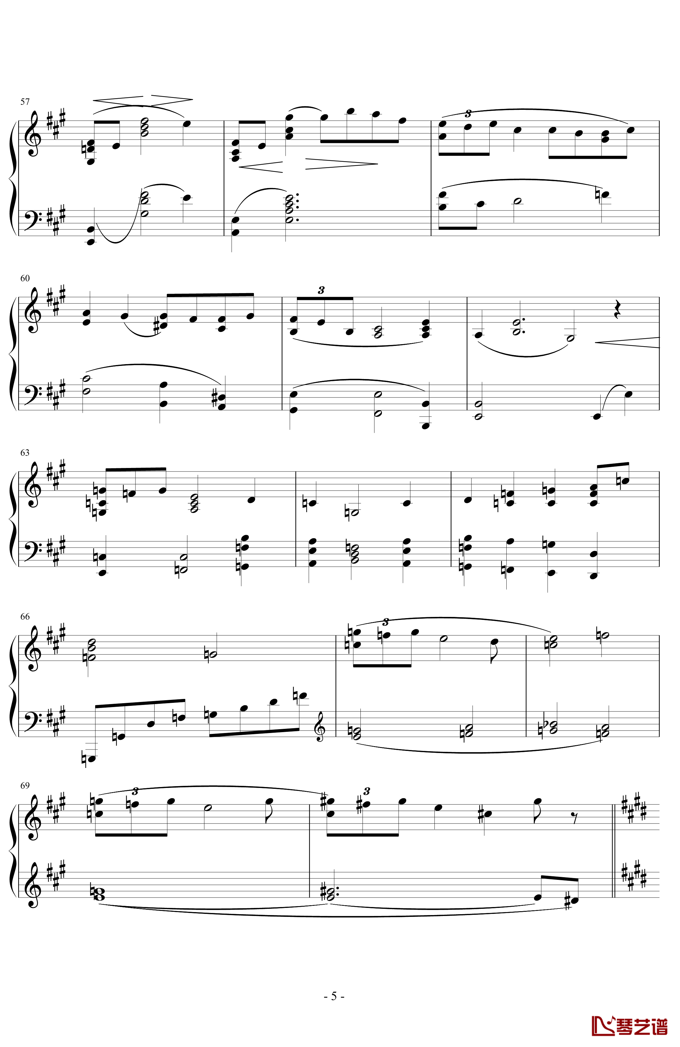 Arabesque钢琴谱-Claude Debussy5