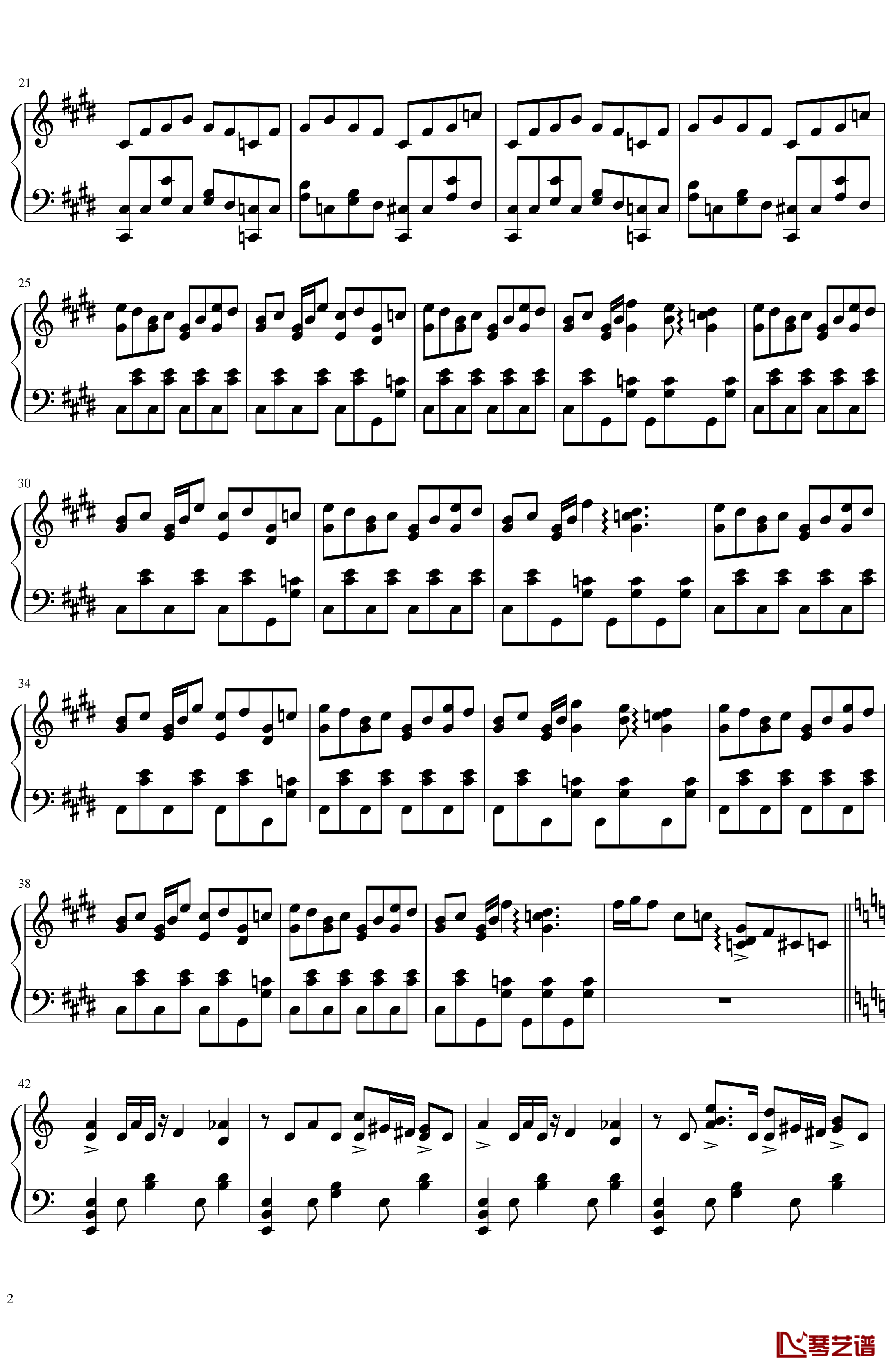 东方鬼形兽主题曲钢琴谱 沉默的兽灵 物言わぬ獣の霊-博丽灵梦2