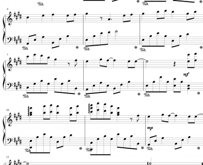 哆啦a梦2010最新大电影“大雄的人鱼大海战”插曲钢琴谱-影视-