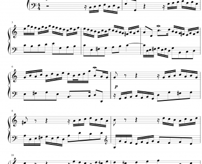 二部创意曲第一号C大调钢琴谱-巴赫-P.E.Bach