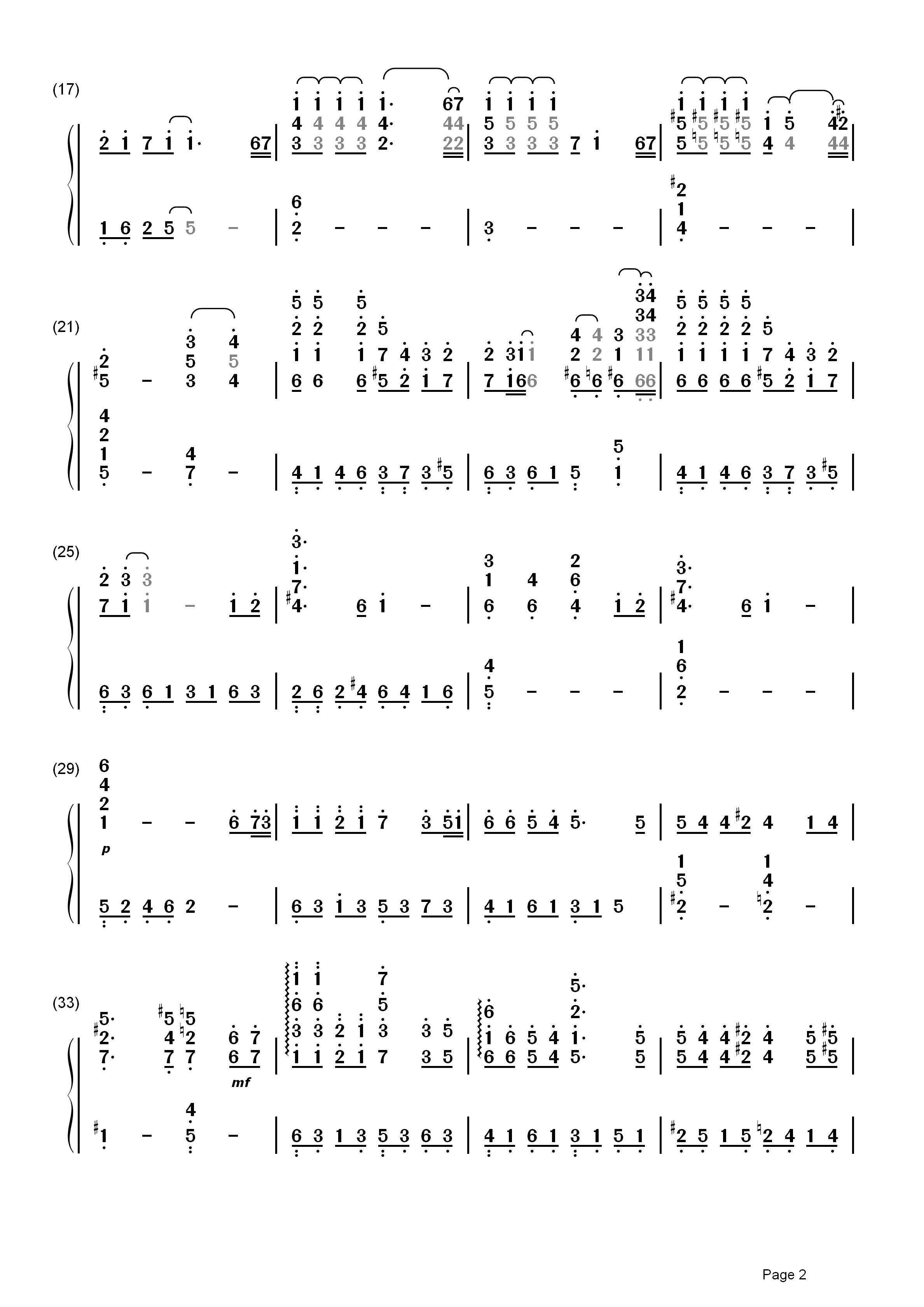 那个夏天one summer's day简谱 电影千与千寻插曲2