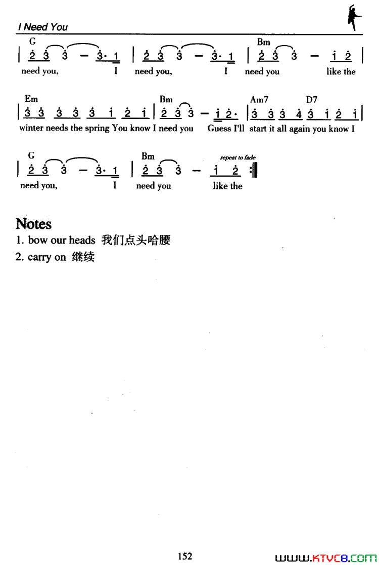 INeedYou我需要你I Need You我需要你简谱1