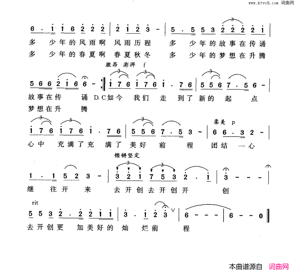 灿烂的前程为中国共产党成立九十五周年而作简谱1