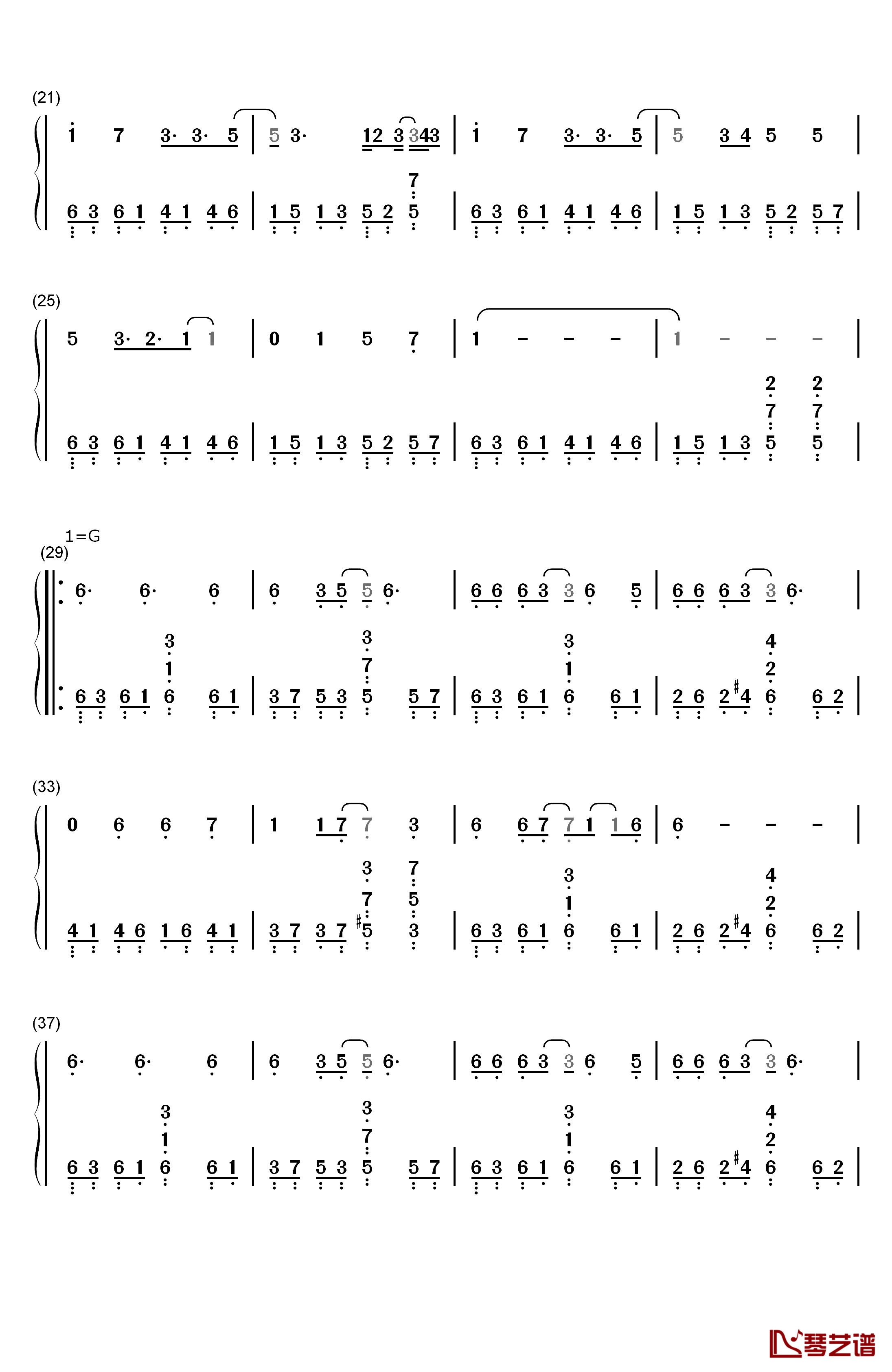 Beautiful World钢琴简谱-数字双手-宇多田光2