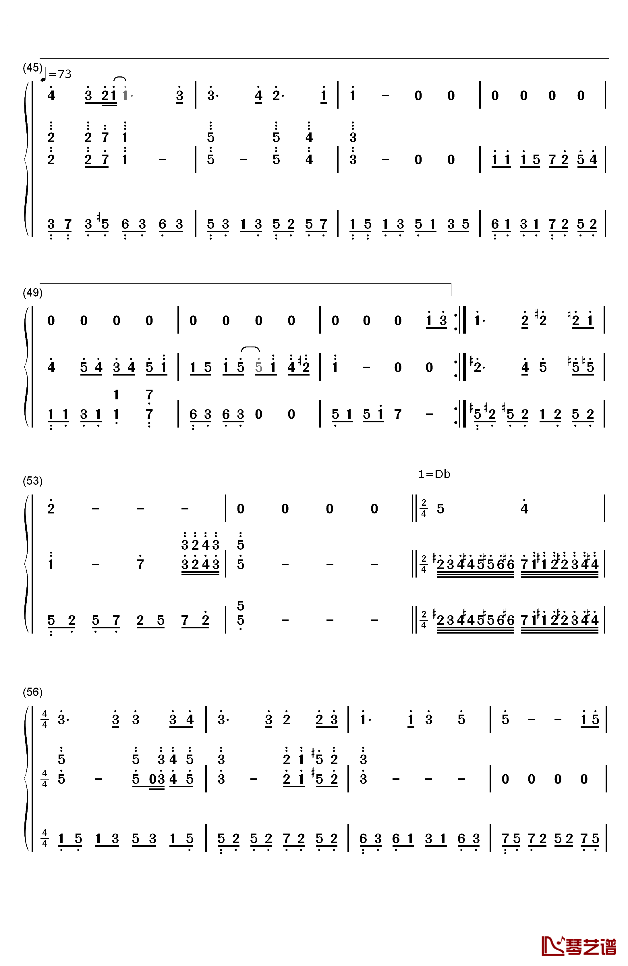 轨迹钢琴简谱-数字双手-周杰伦4