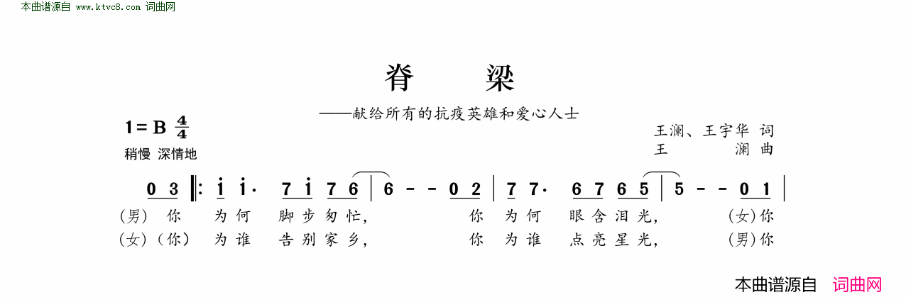 脊梁简谱1