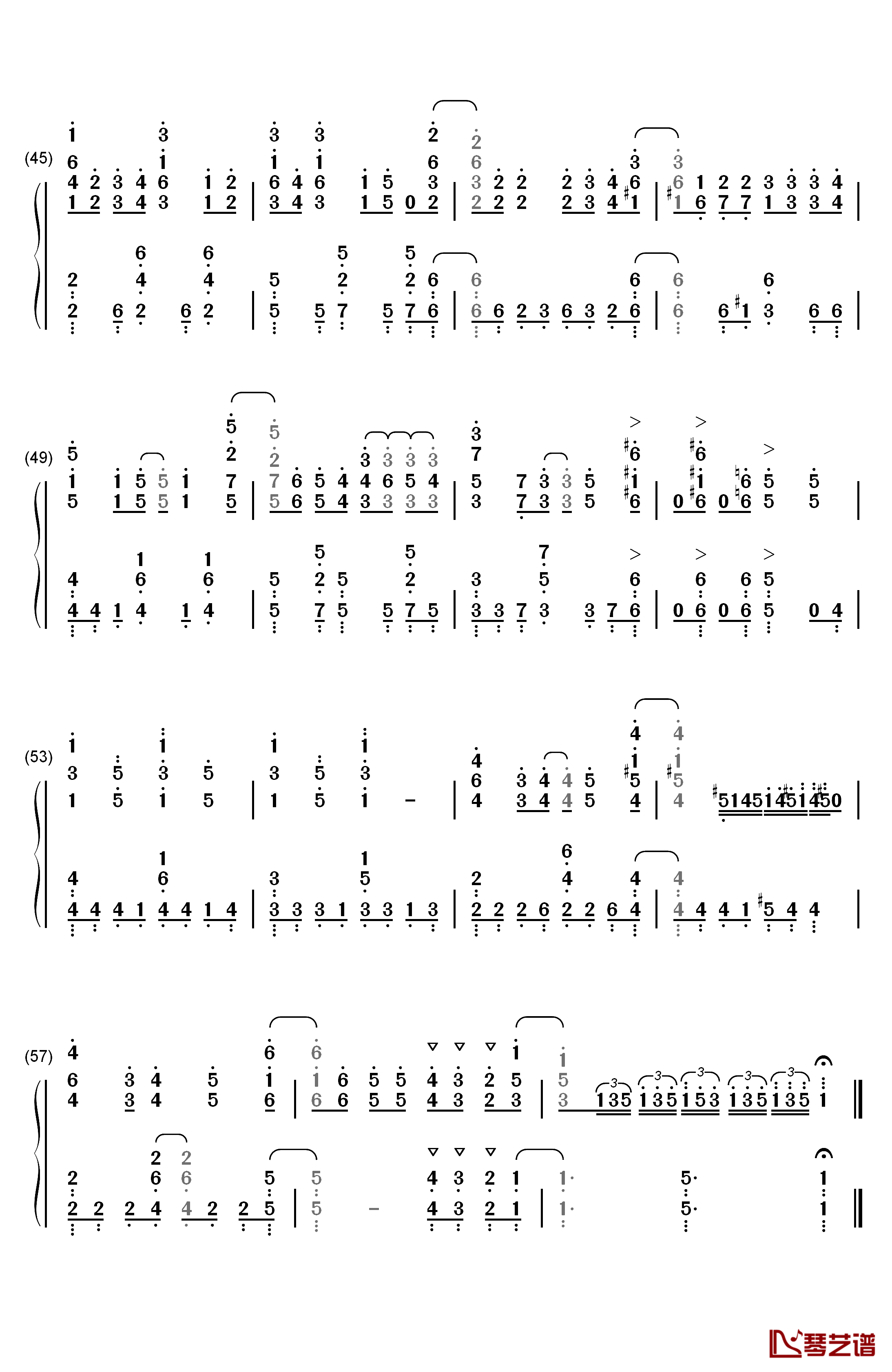 ノーポイッ！钢琴简谱-数字双手-Petit Rabbit's4