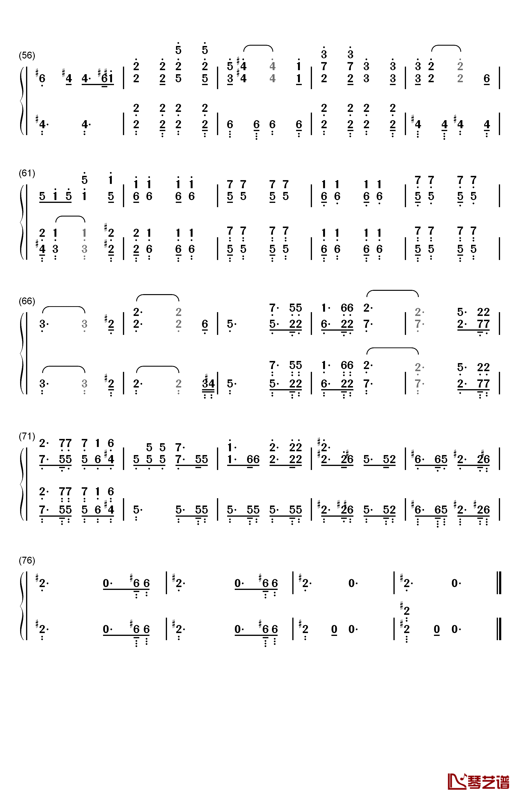 贝多芬第七号交响曲第一乐章钢琴简谱-数字双手-贝多芬3