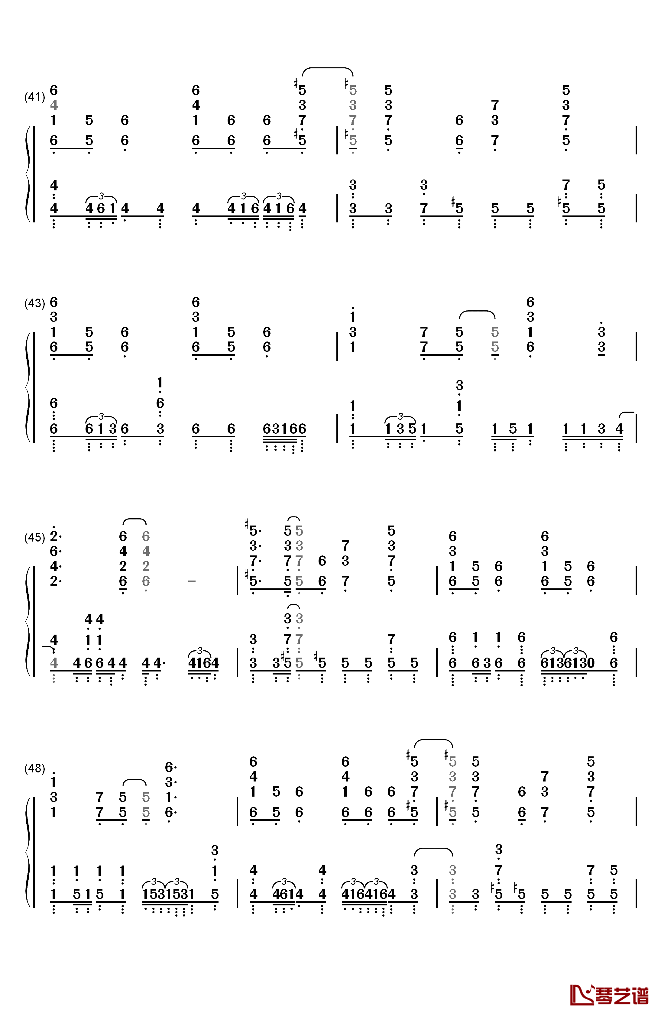 夜は眠れるかい钢琴简谱-数字双手-flumpool4