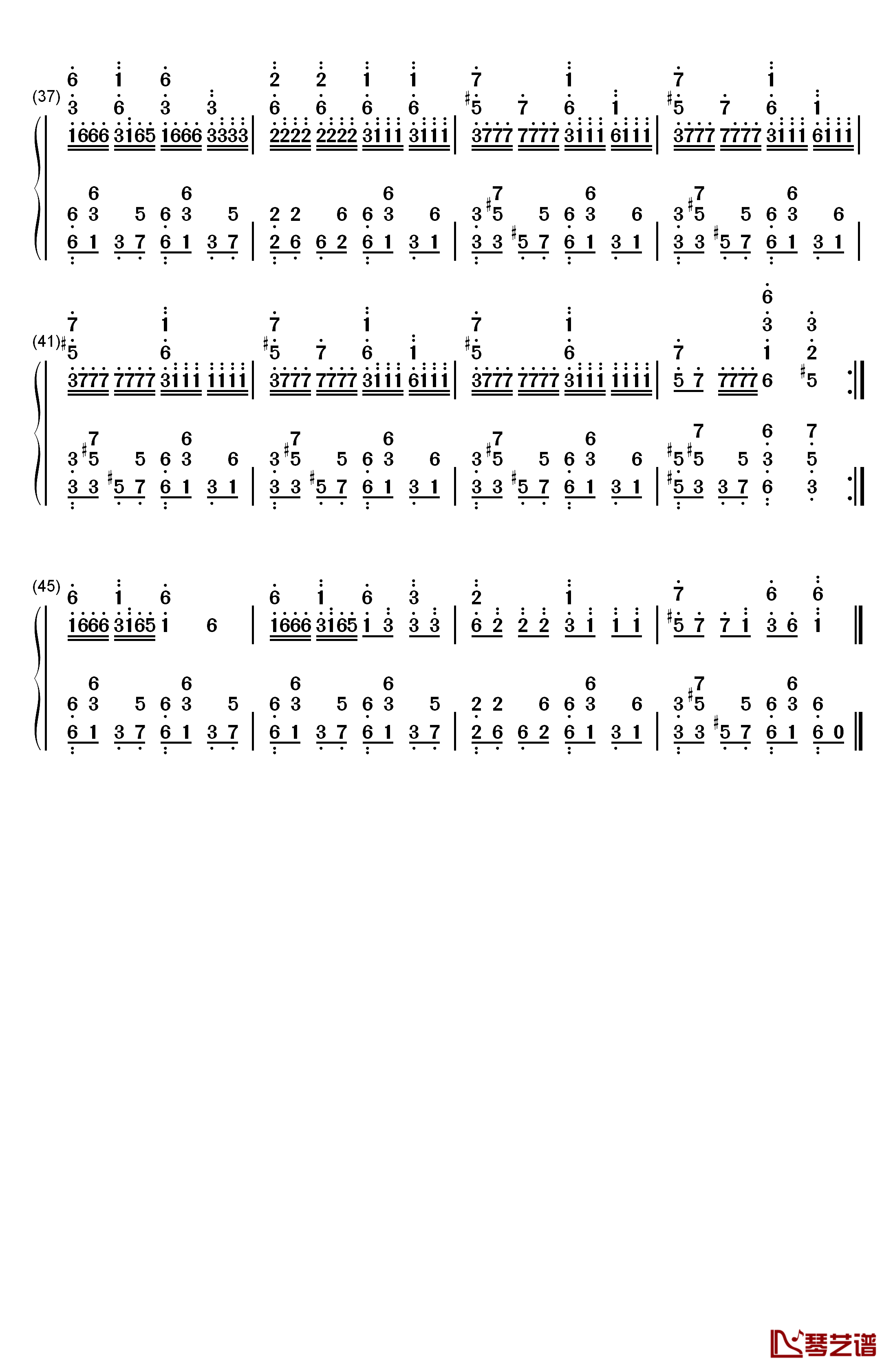 小鸡哔哔钢琴简谱-数字双手-Letra yy主播3