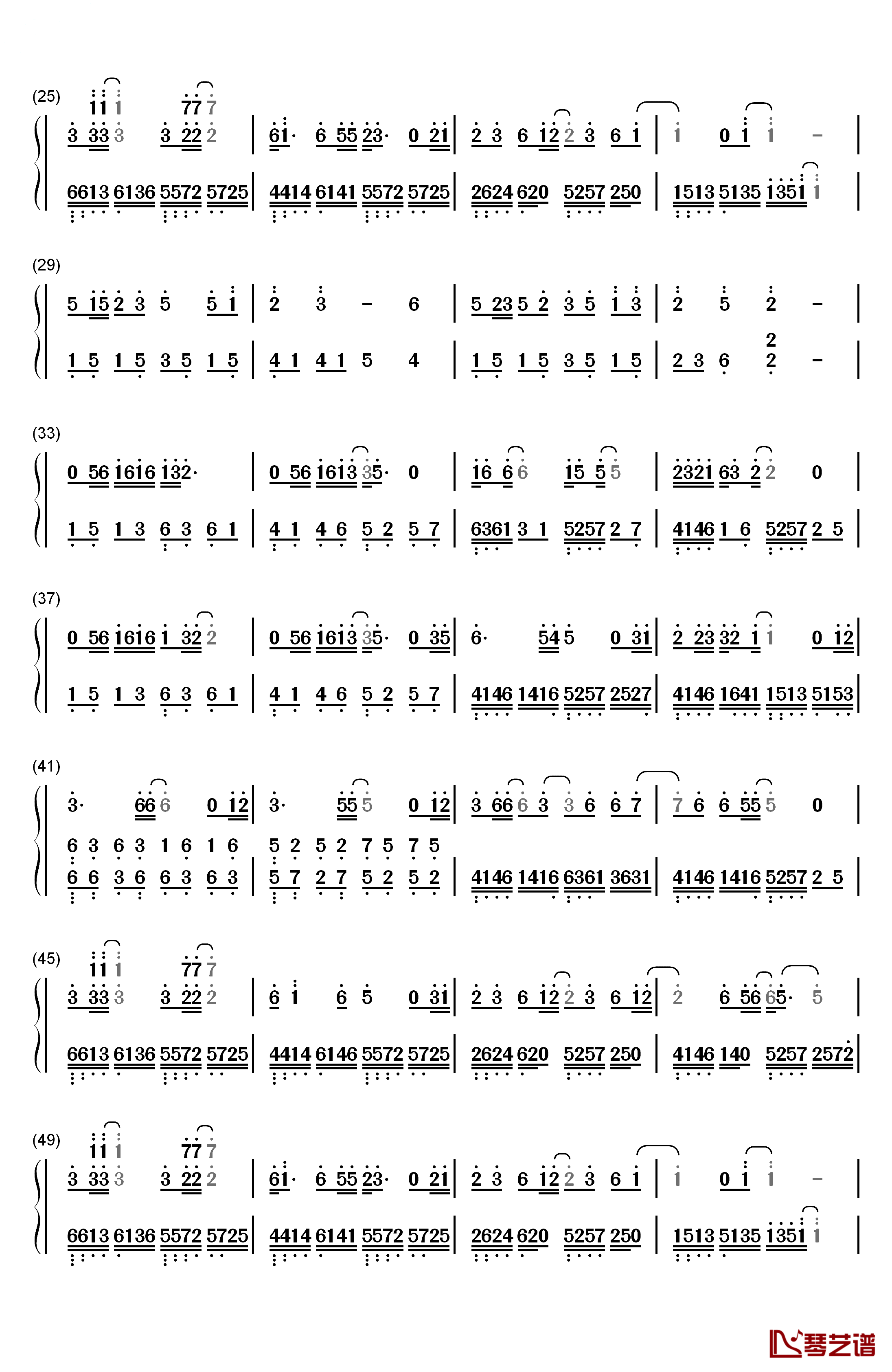 夙念钢琴简谱-数字双手-郁可唯2
