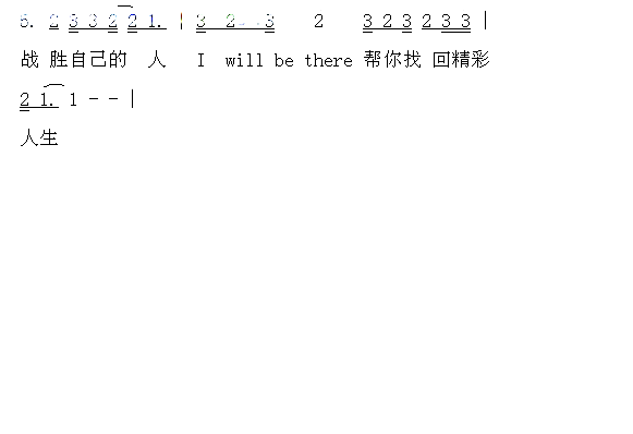 热血精神简谱-范玮琪演唱1