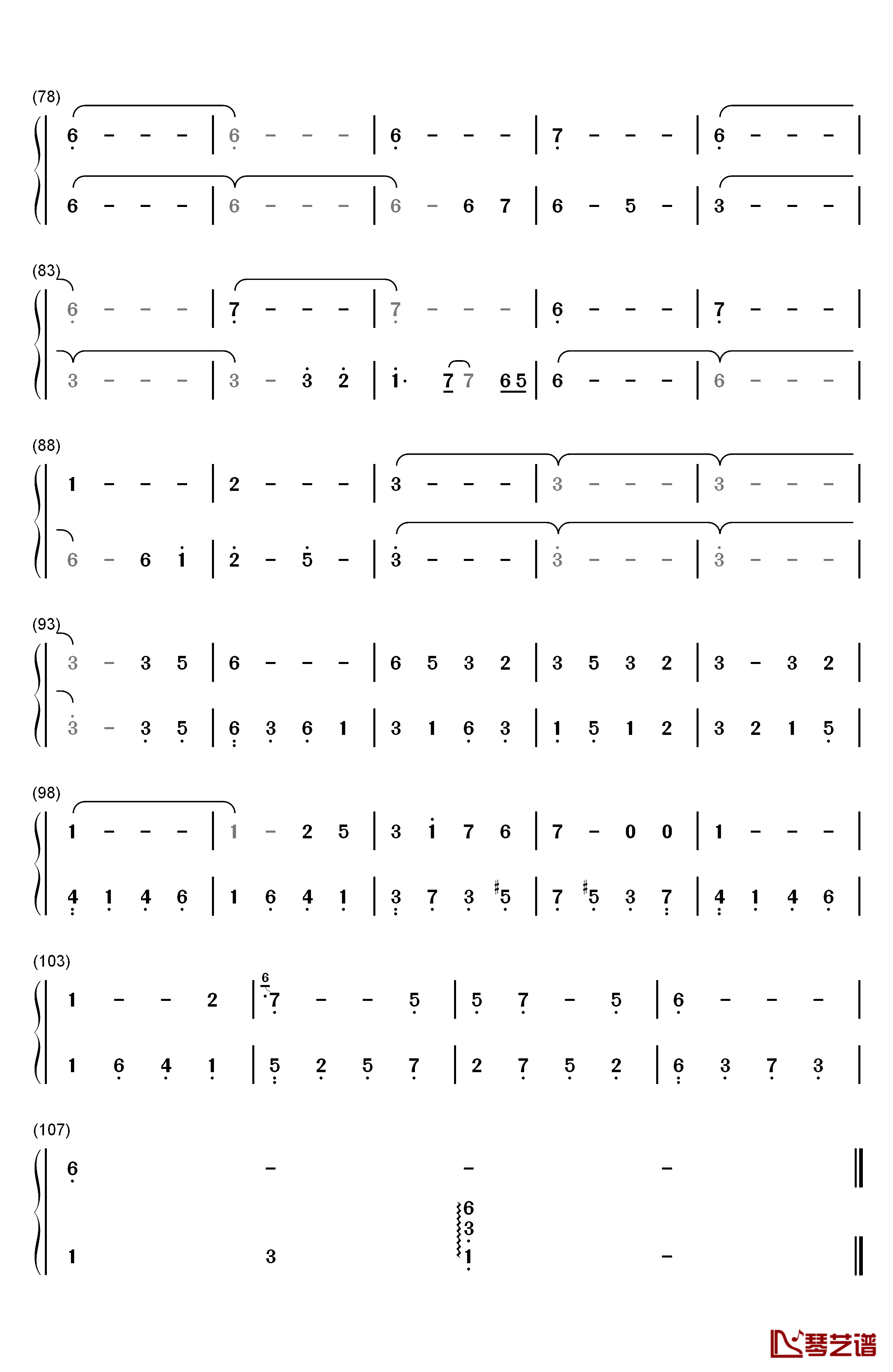 只要为你活一天钢琴简谱-数字双手-刘家昌4