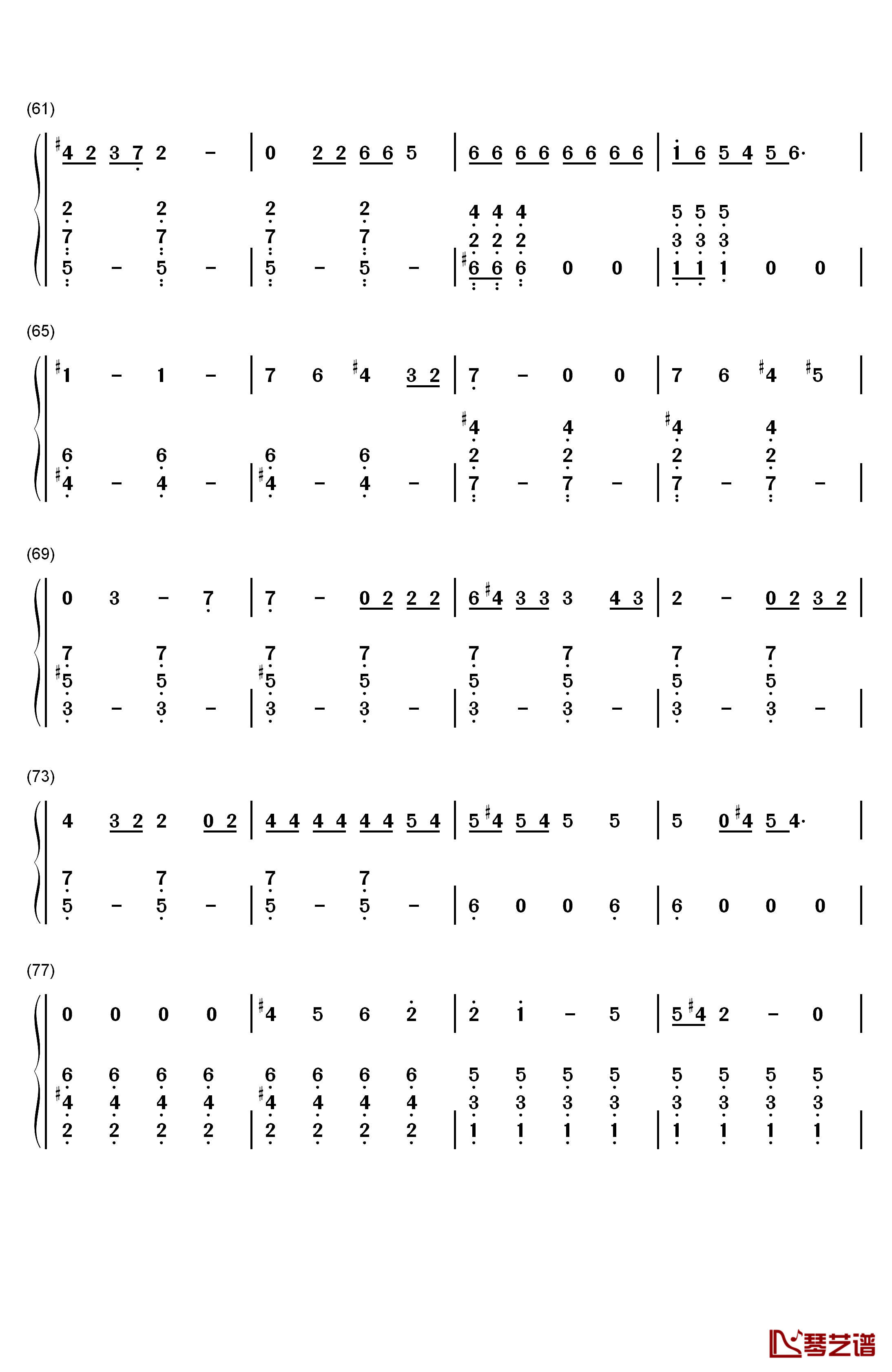 Gorilla钢琴简谱-数字双手-Bruno Mars4