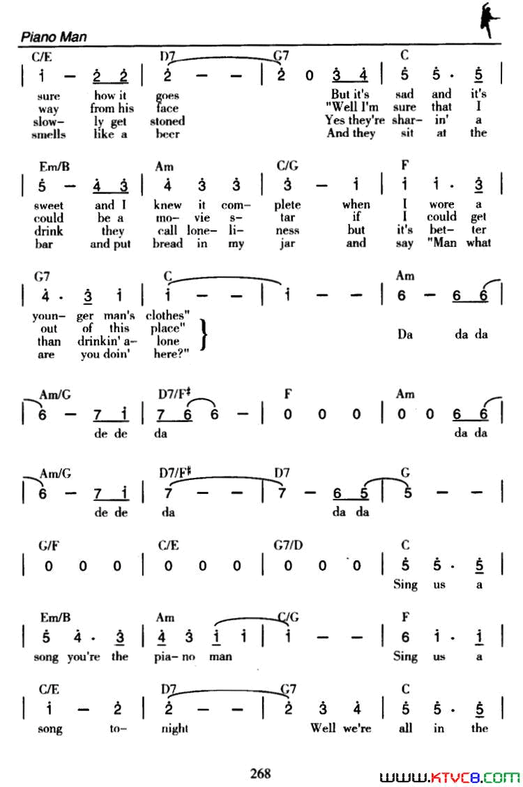 PianoMan钢琴手Piano Man钢琴手简谱1