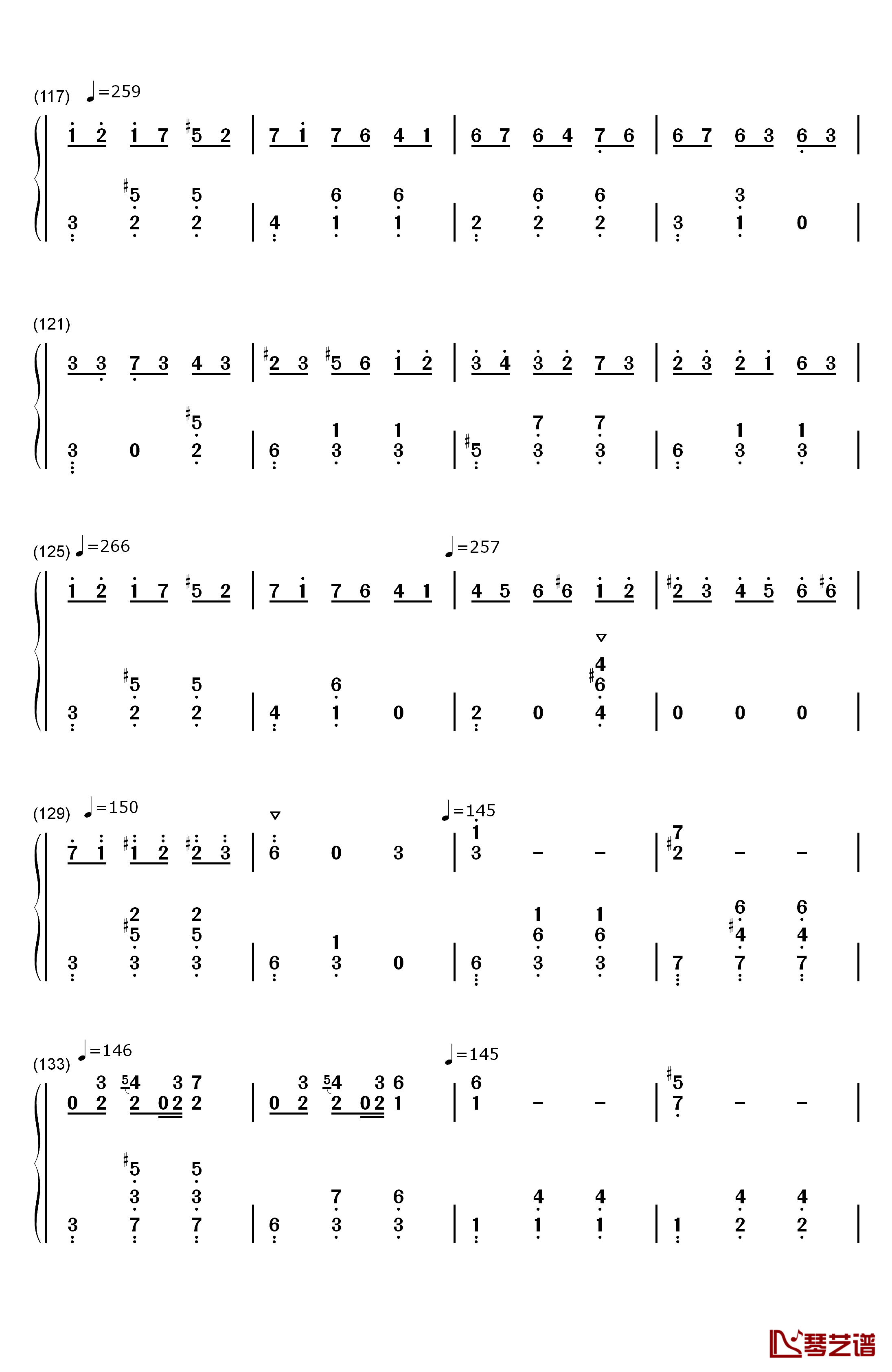 升C小调圆舞曲钢琴简谱-数字双手-肖邦7