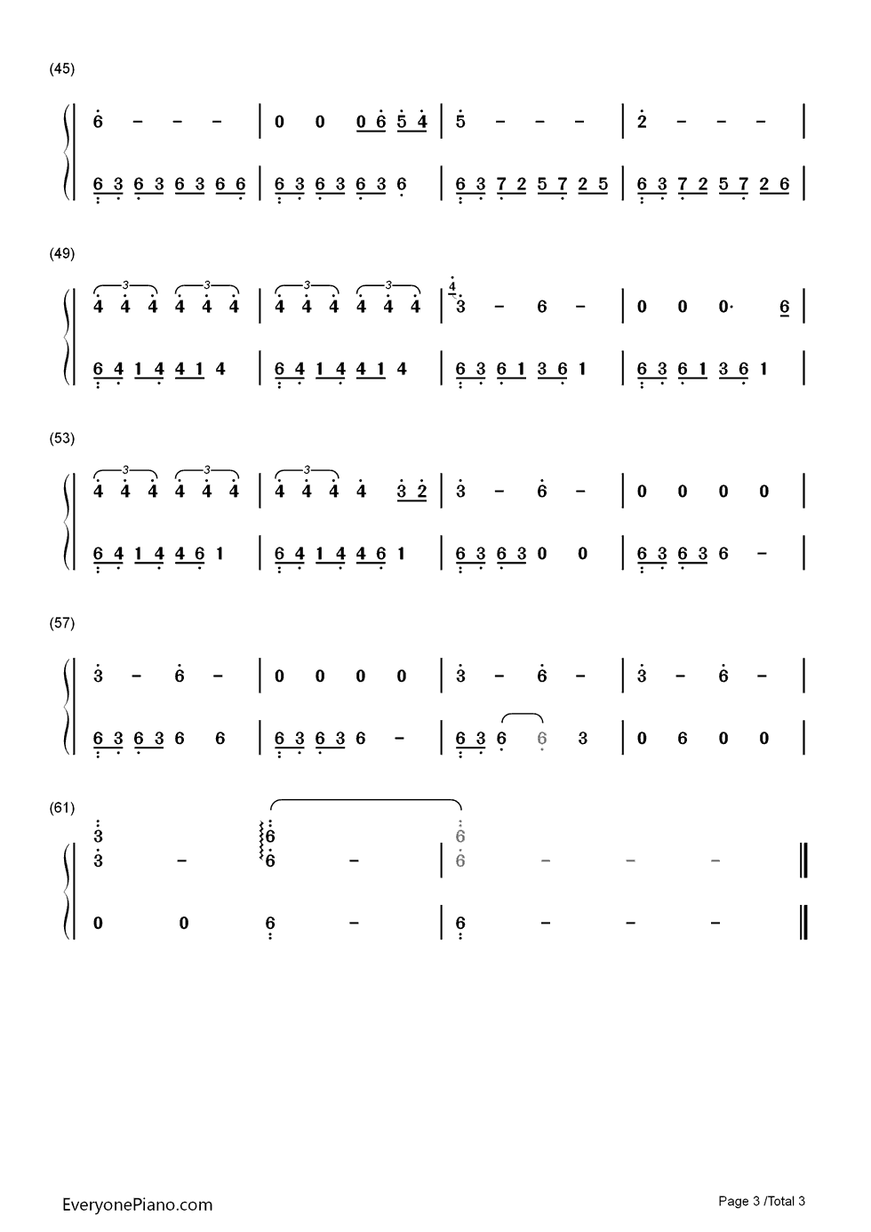 Butterfly钢琴简谱-数字双手-Kevin Kern3