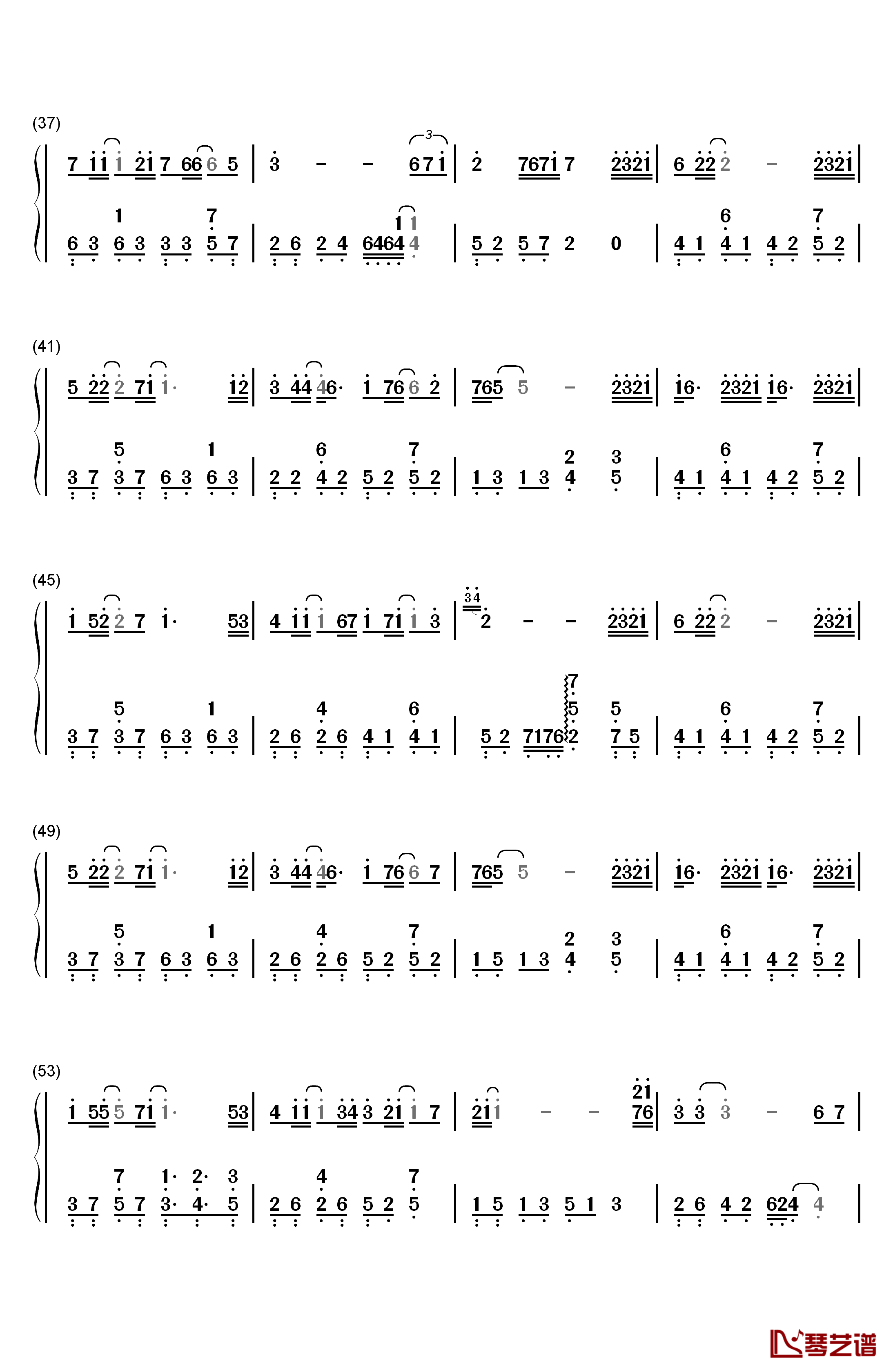 修炼爱情钢琴简谱-数字双手-林俊杰3
