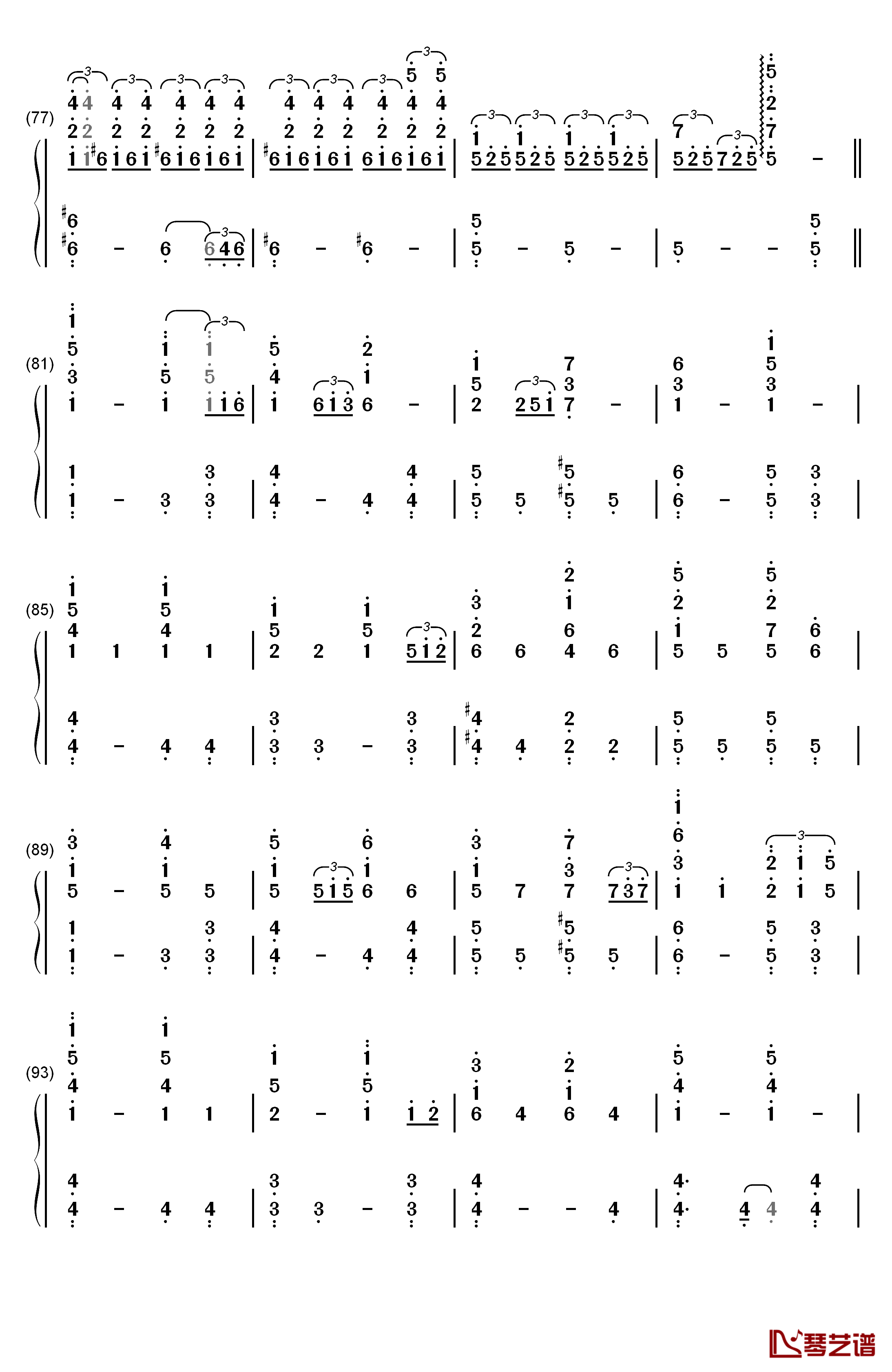 火花钢琴简谱-数字双手-RADWIMPS4