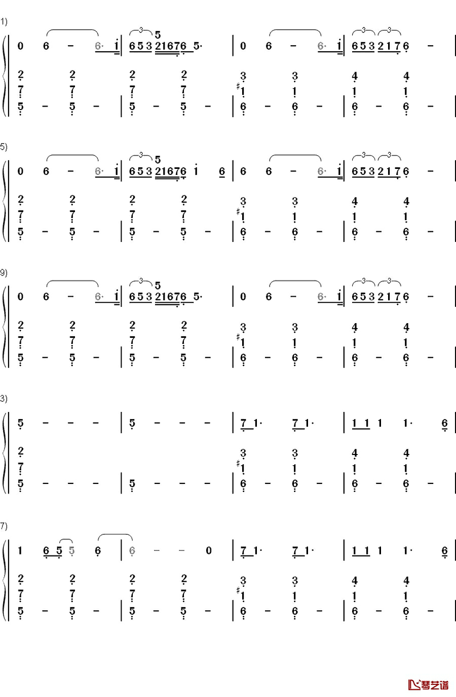 Empire钢琴简谱-数字双手-Shakira3