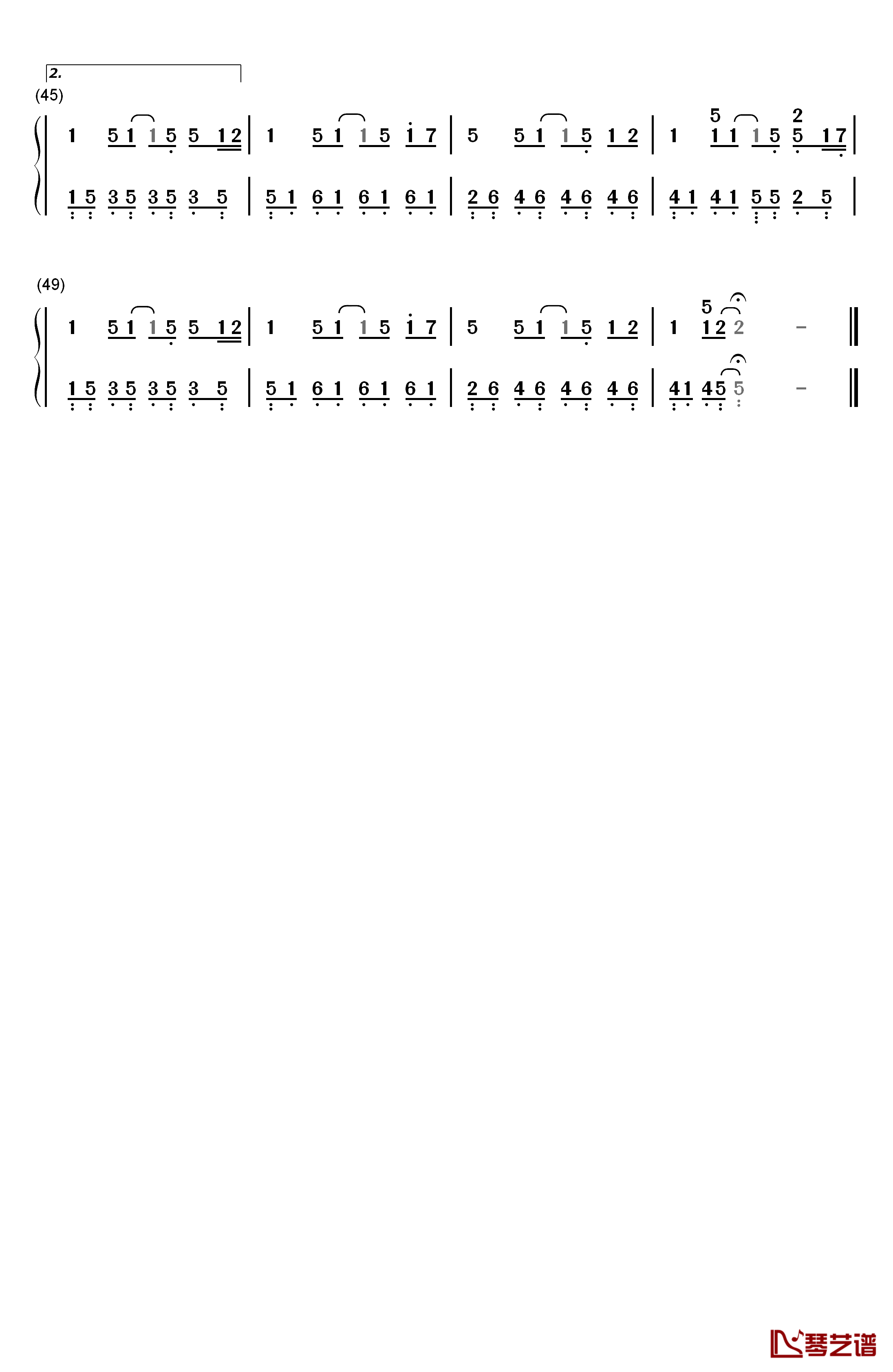 晴天钢琴简谱-数字双手-周杰伦3
