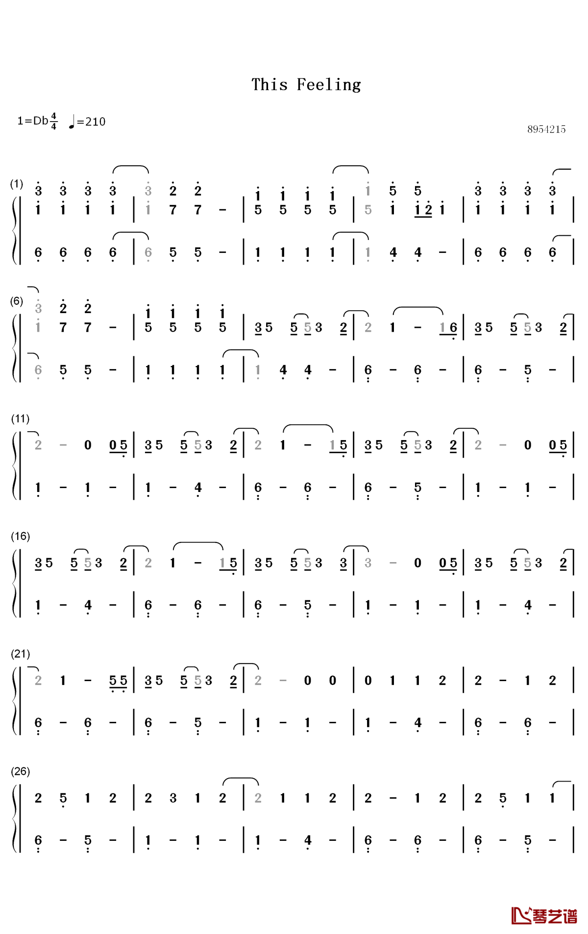 This Feeling钢琴简谱-数字双手-The Chainsmokers Kelsea Ballerini1