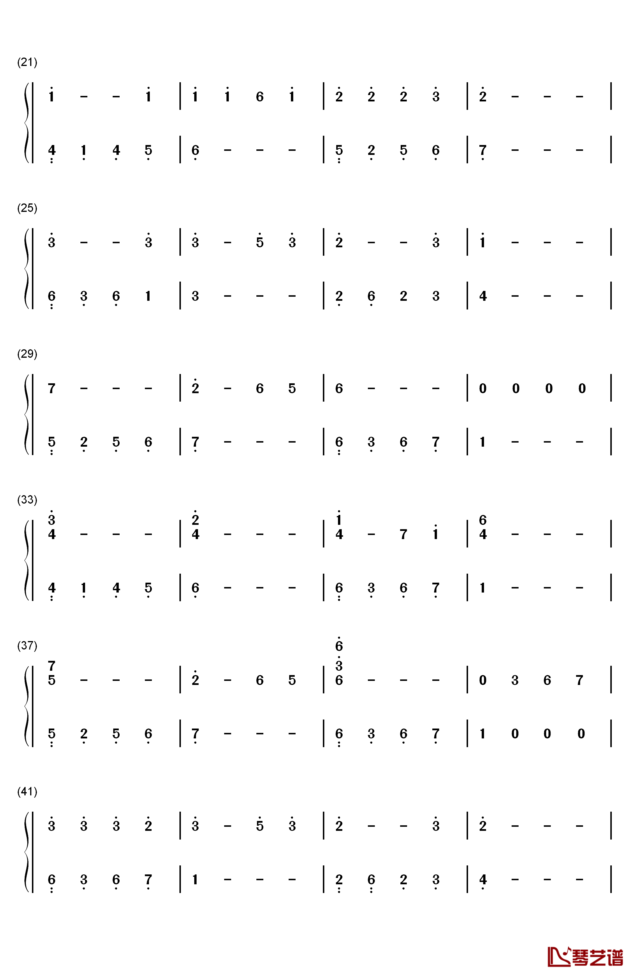 夏日星钢琴简谱-数字双手-火影忍者2