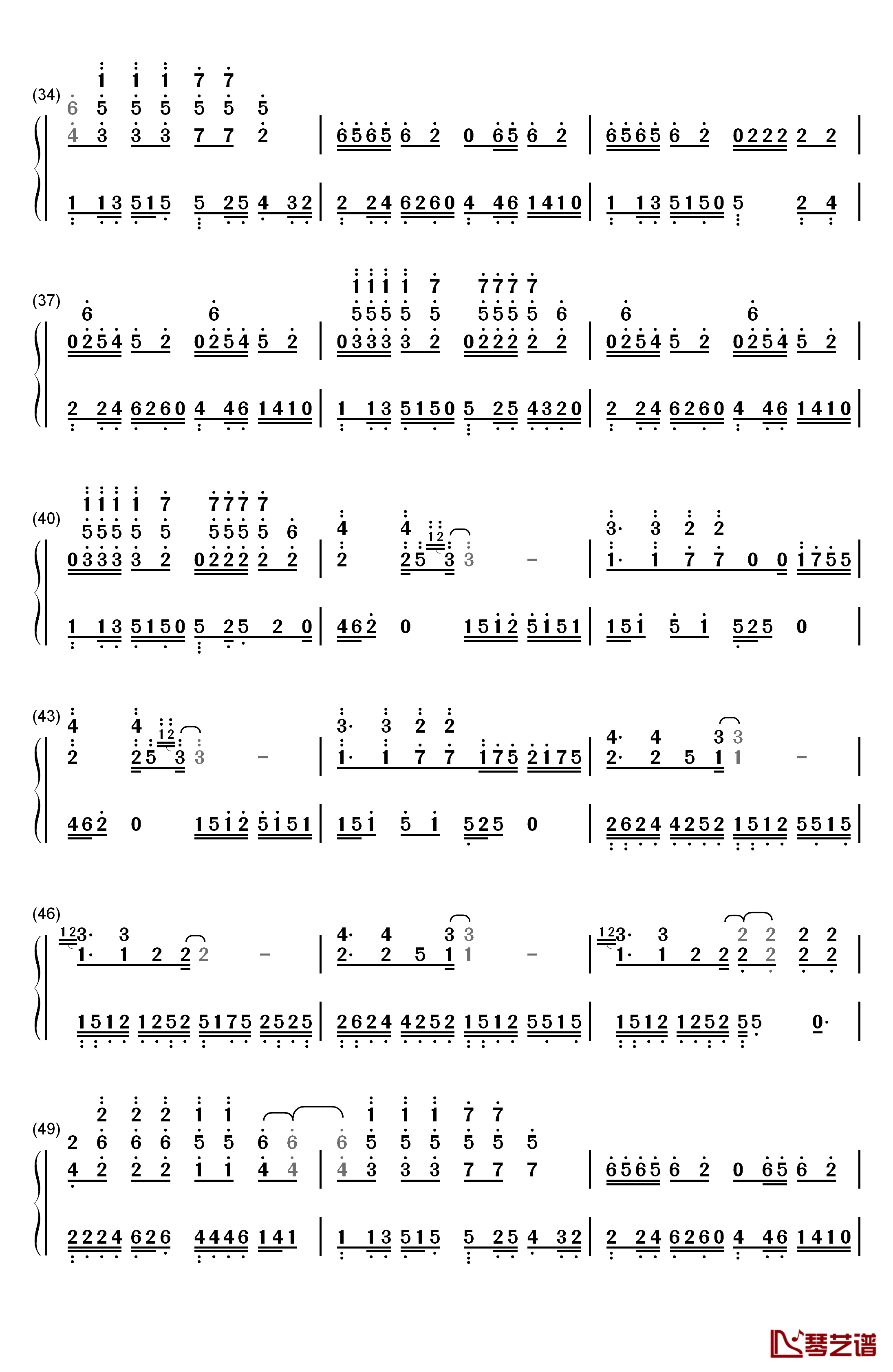 Radioactive钢琴简谱-数字双手-William Joseph Imagine Dragons3