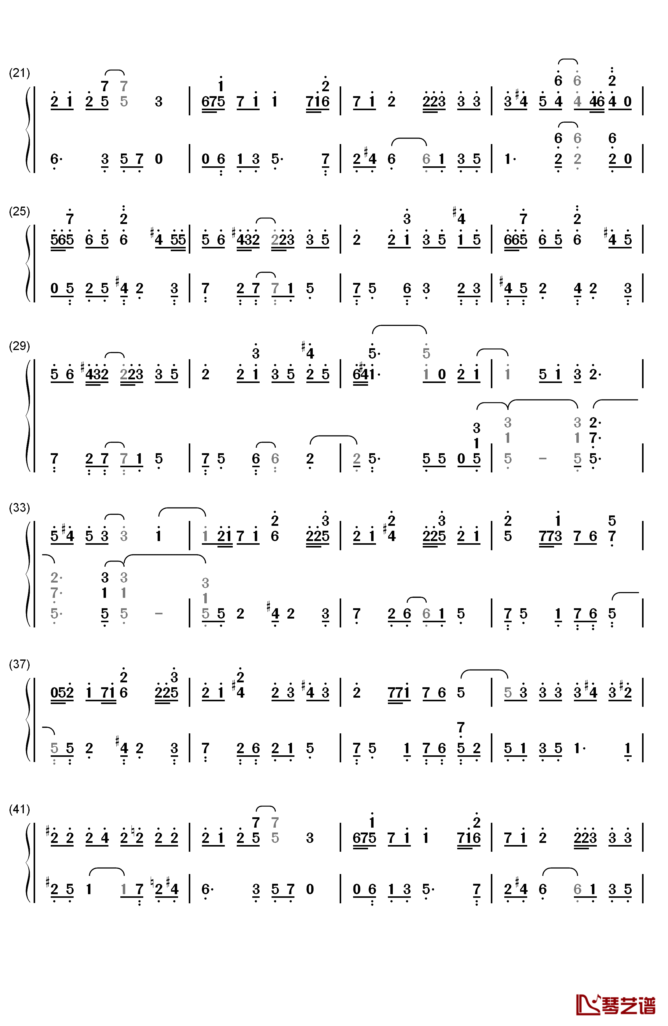 想为你而弹钢琴简谱-数字双手-乃木坂462