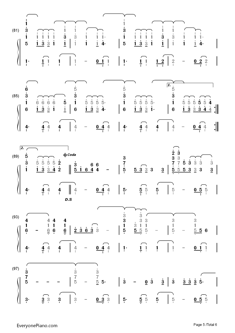 Hurts Like Heaven钢琴简谱-数字双手-Coldplay5