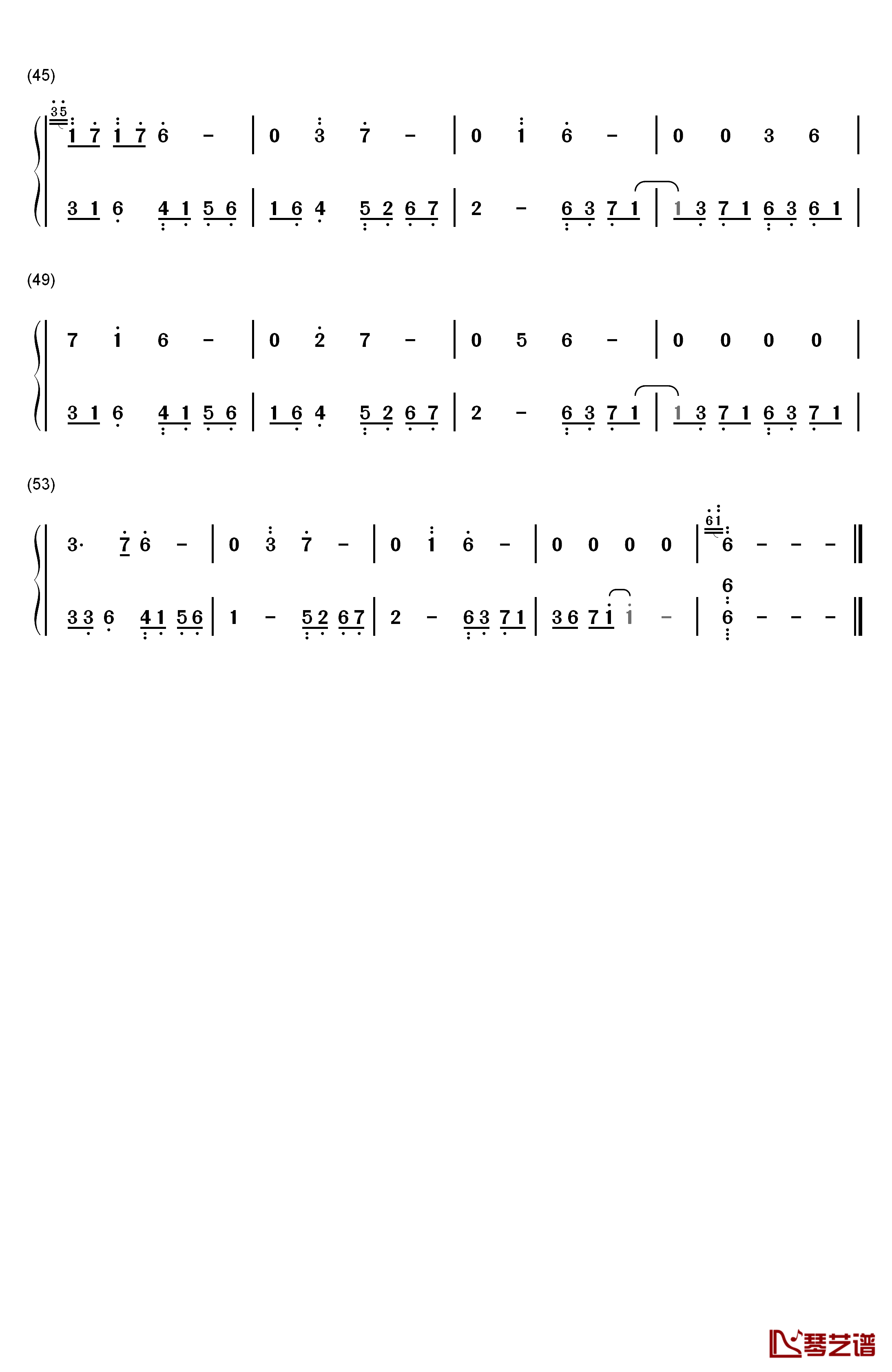 夜的钢琴曲 14钢琴简谱-数字双手-石进3